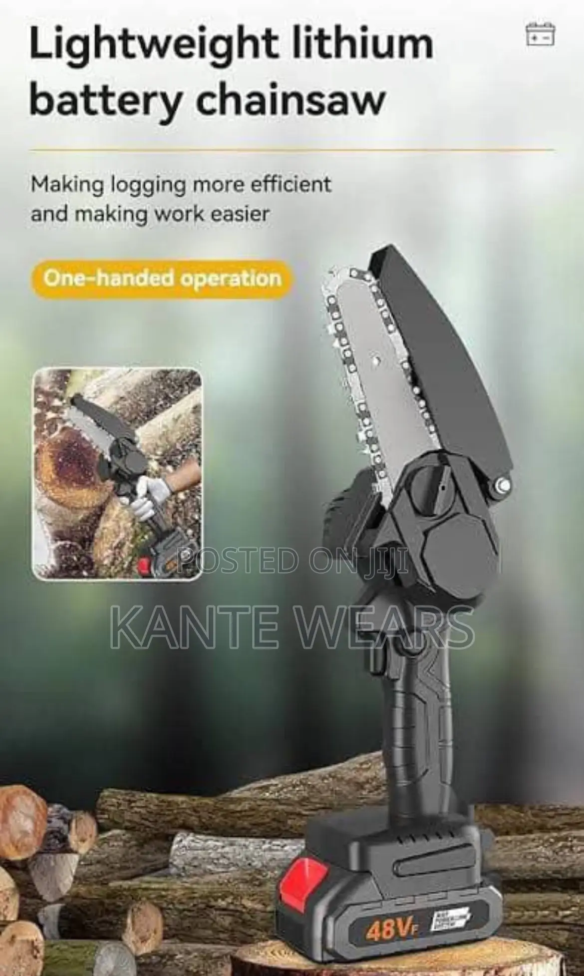 6" Rechargable Cordless Mini Chainsaw