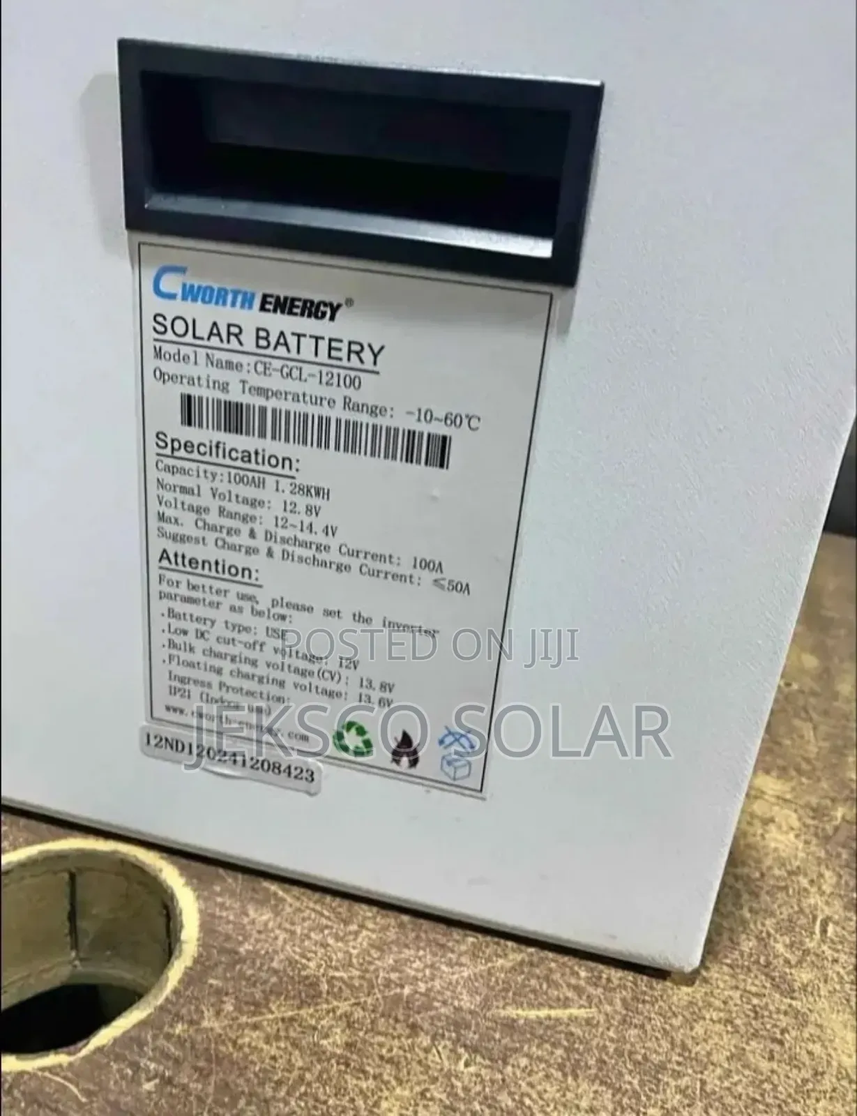 100ah, 1.2kw Cworth Energy Lithium Battery 12v