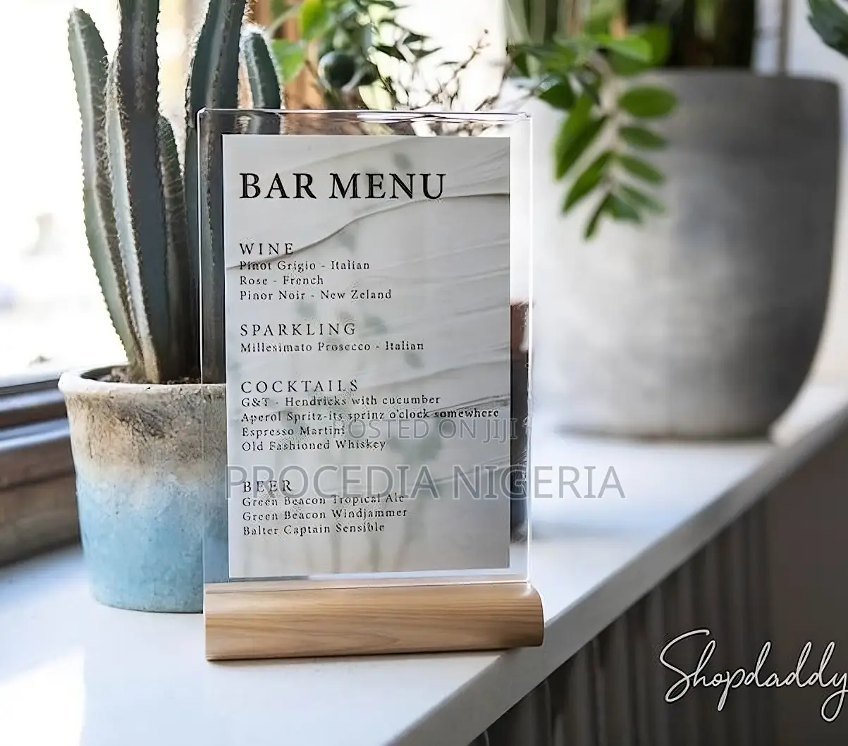 A5, A4 Acrylic Menu Holder With Wood Base, Pos, Flyer, Promo