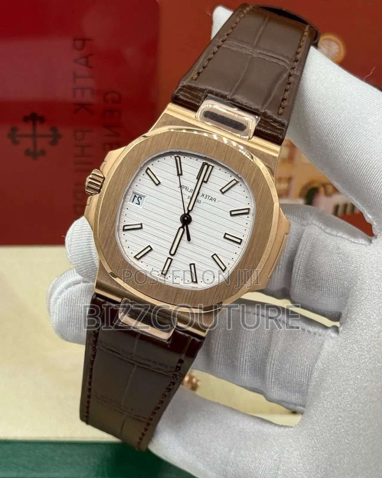 Original Patek Philippe Brown Leather Strap Watch