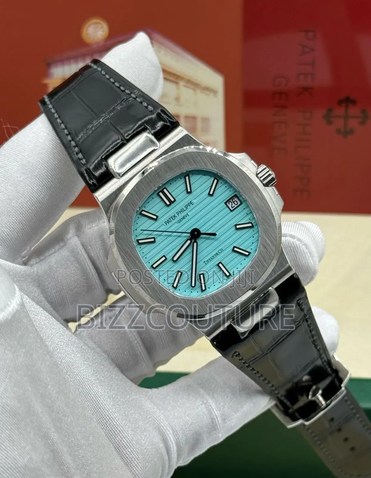 Original Patek Philippe Black Genuine Leather Strap Watch