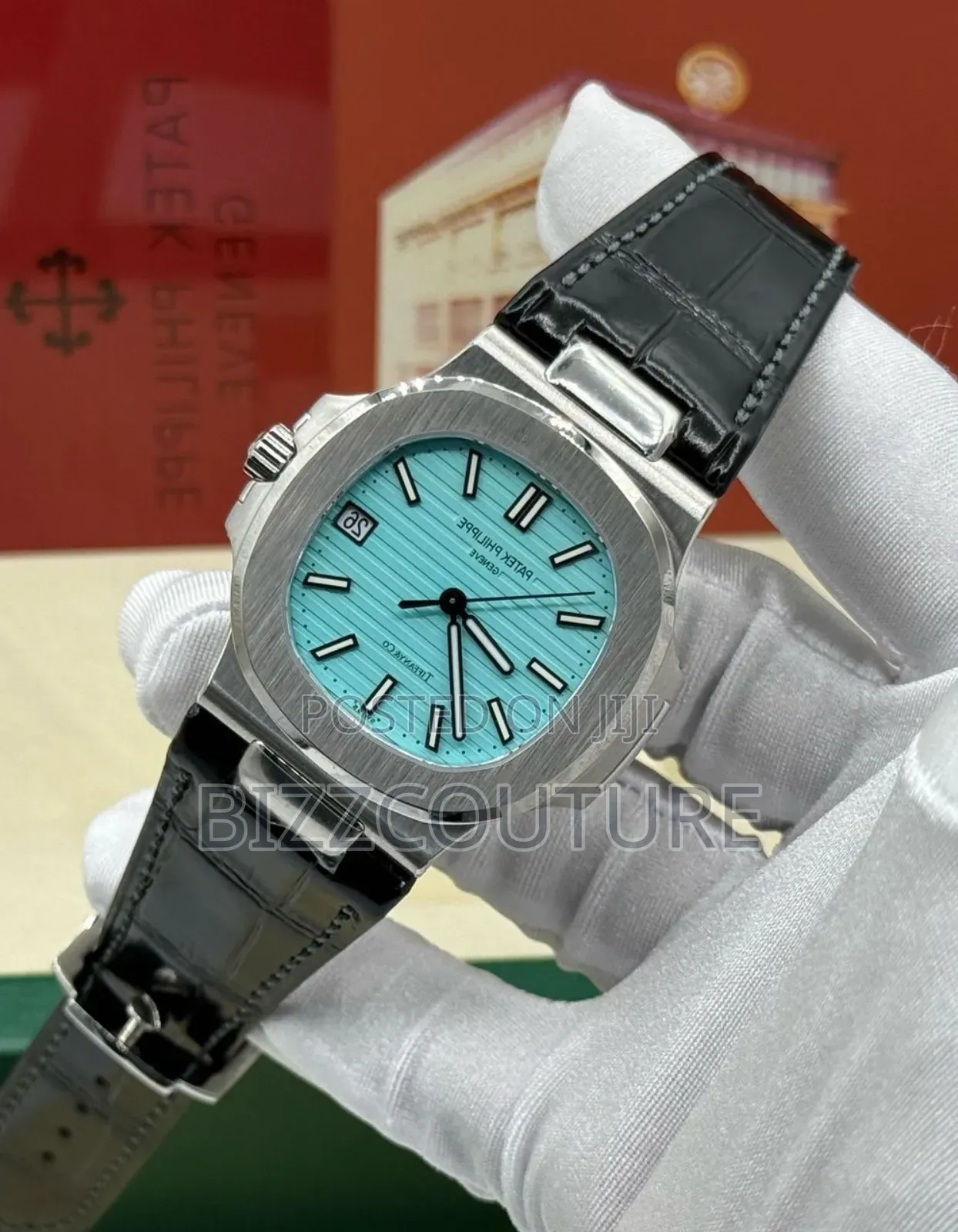 Original Patek Philippe Black Genuine Leather Strap Watch