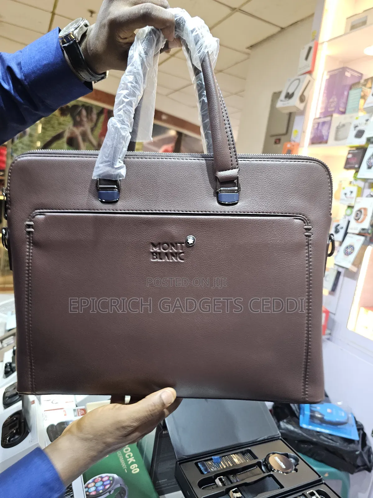 Mont Blanc Original Leather Laptop Bag