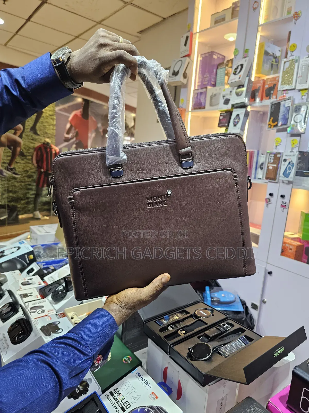 Mont Blanc Original Leather Laptop Bag