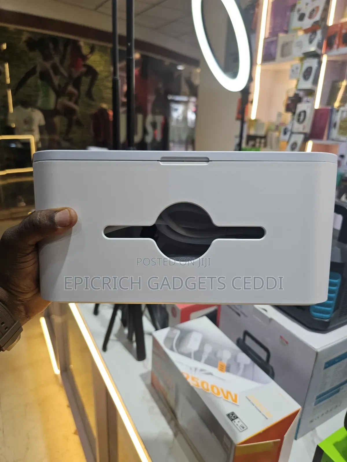 Lndio Cord Organizer Box Power Strip With Wireless Charger