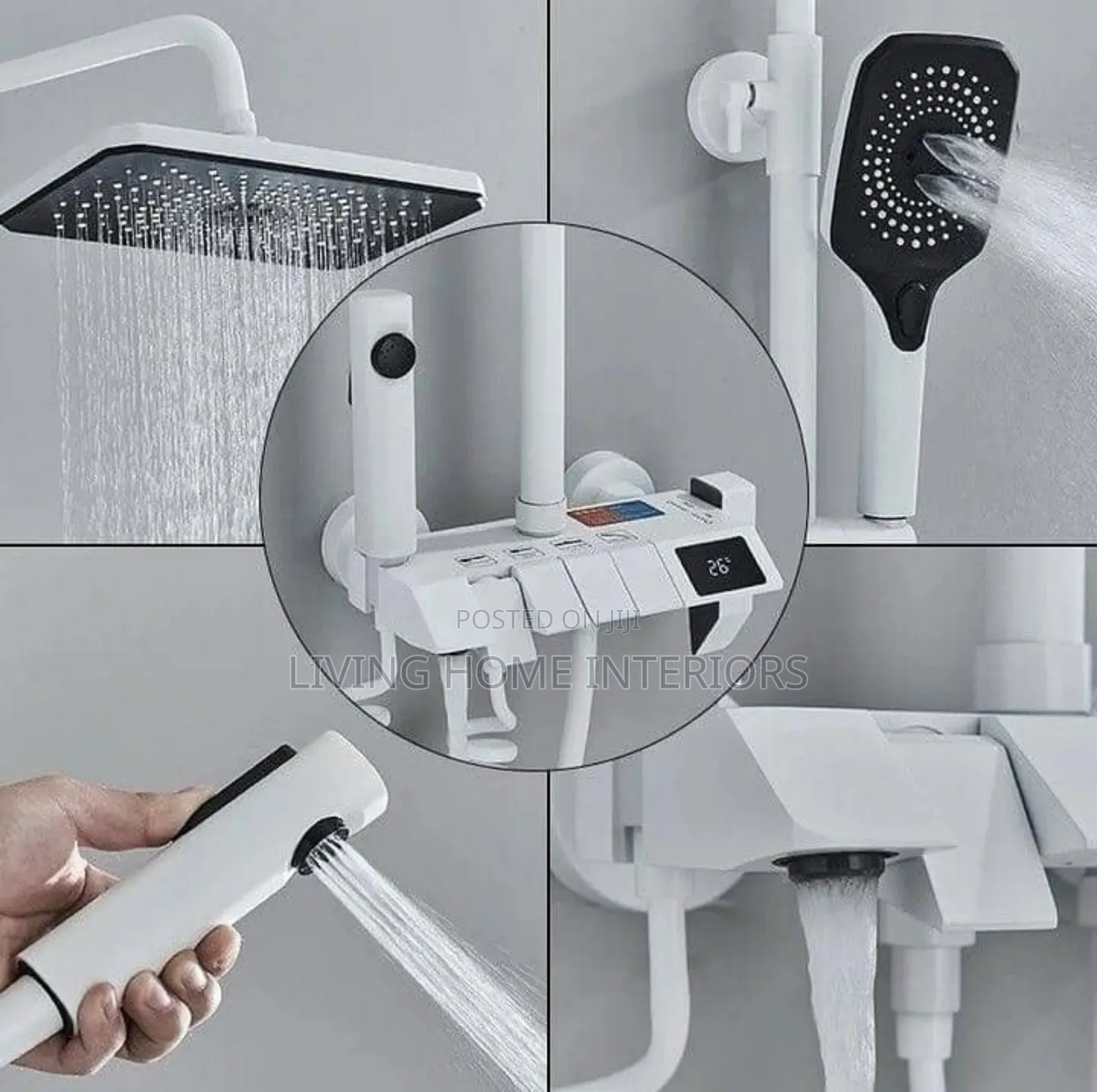 Luxury White Standing Shower Mixer