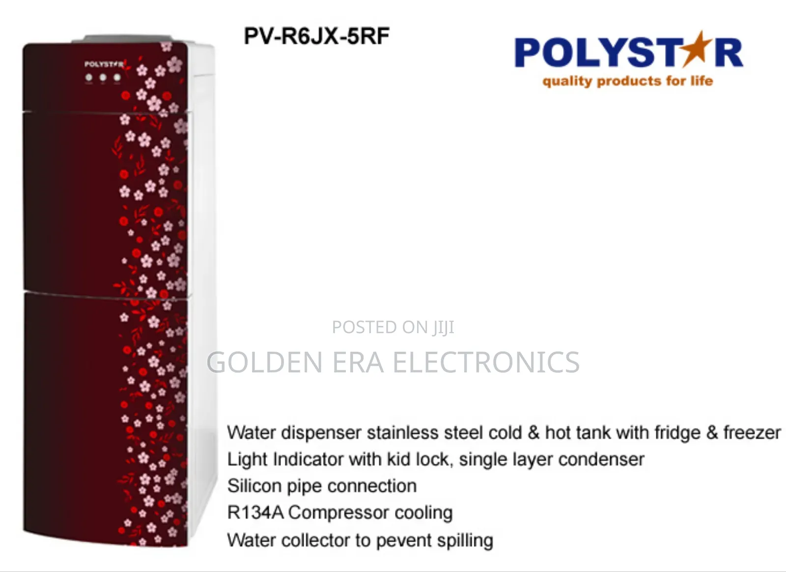 Polystar Water Dispenser With Freezer