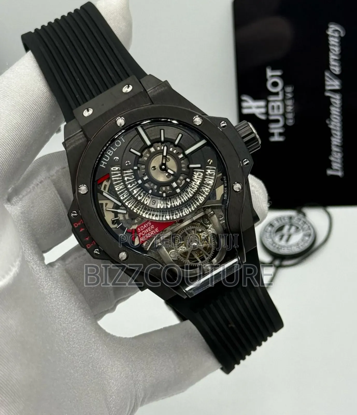 Original Hublot Mechanical Black Rubber Strap Watch