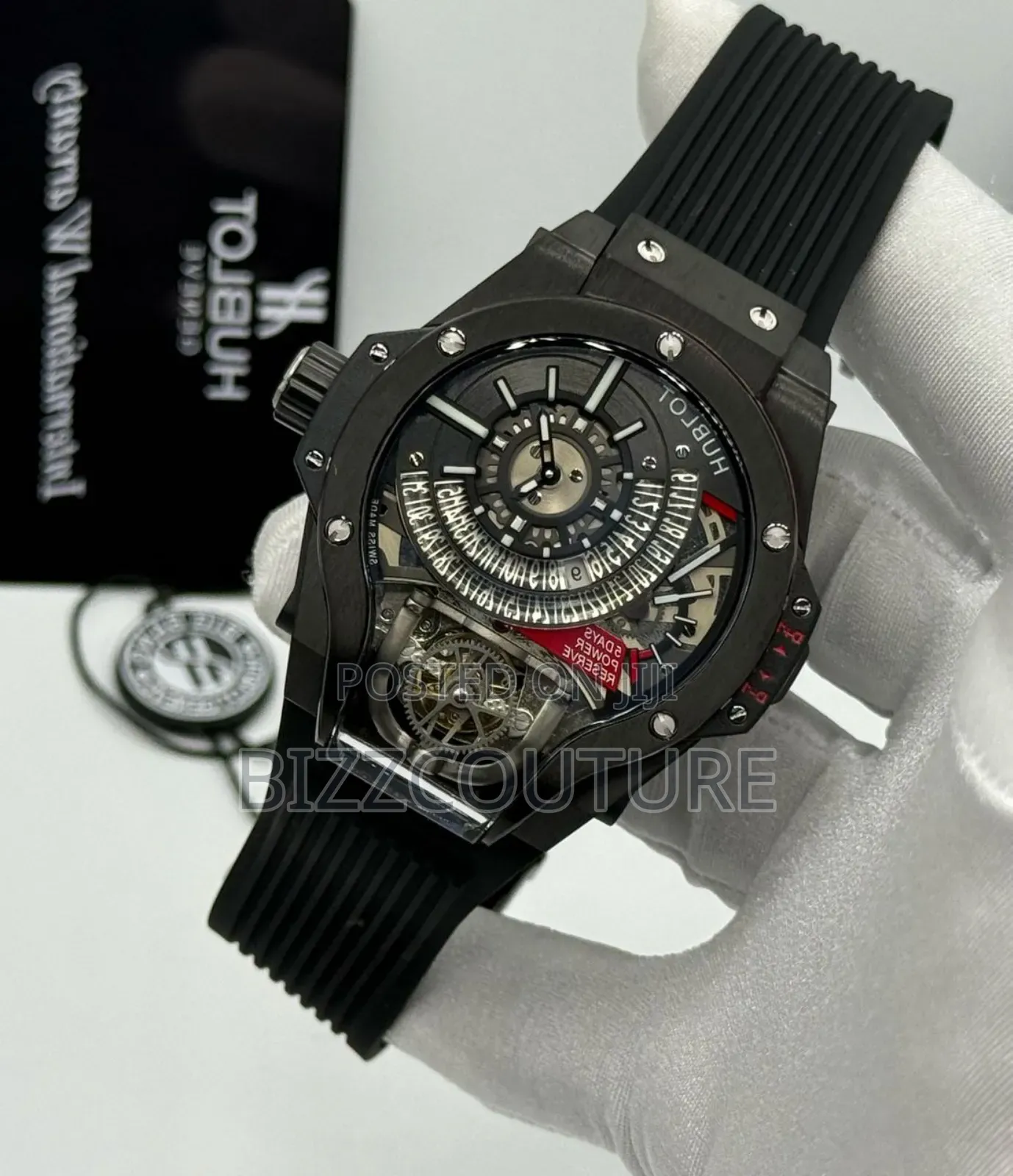 Original Hublot Mechanical Black Rubber Strap Watch