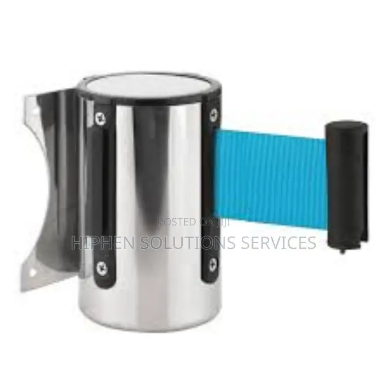 Red Retractable Belt Barrier With Mounting Accessories
