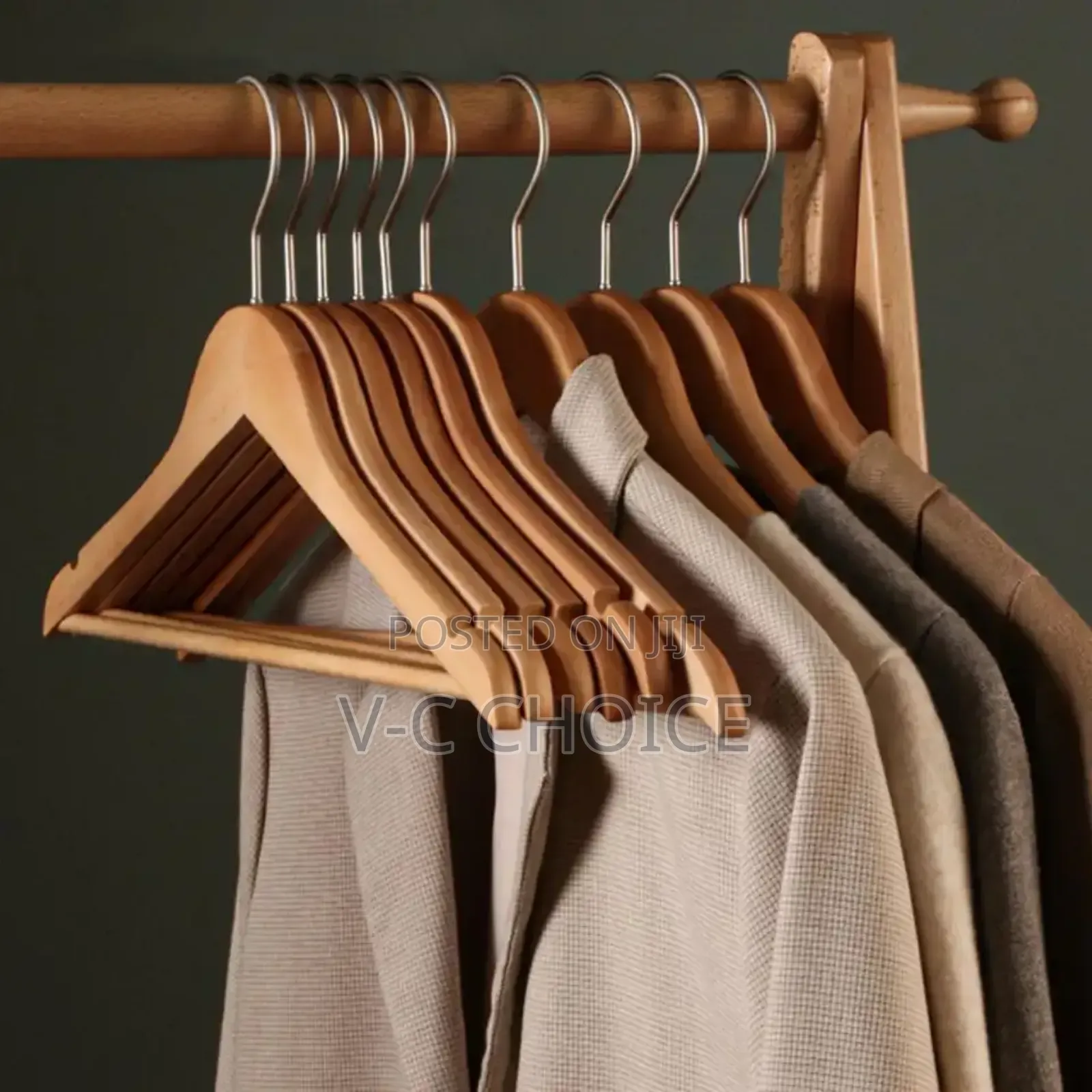 10pcs Solid Wood Hanger Adult Clothes Hanging Storageclothes