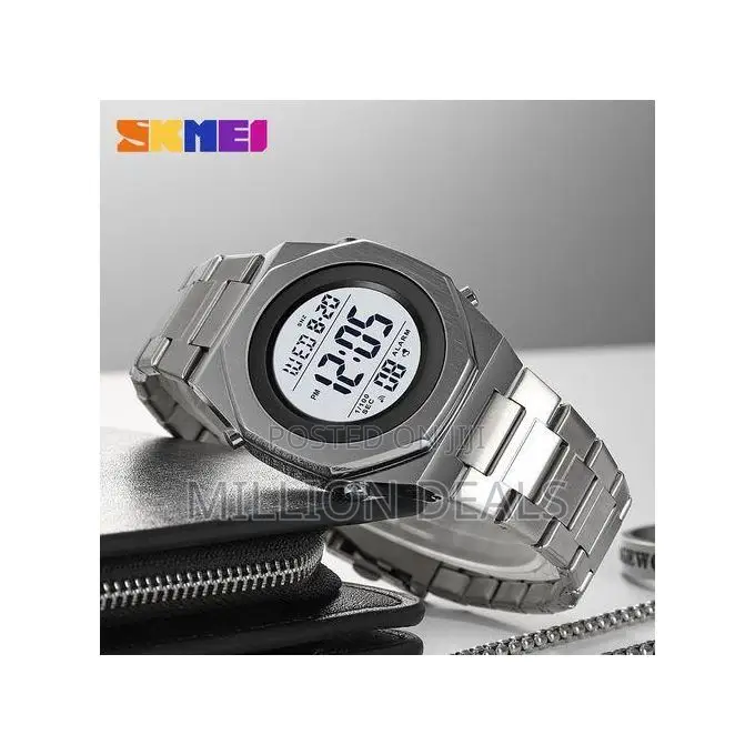 Men's Silver 3bar Waterproof Time Date Clock Wristwatches