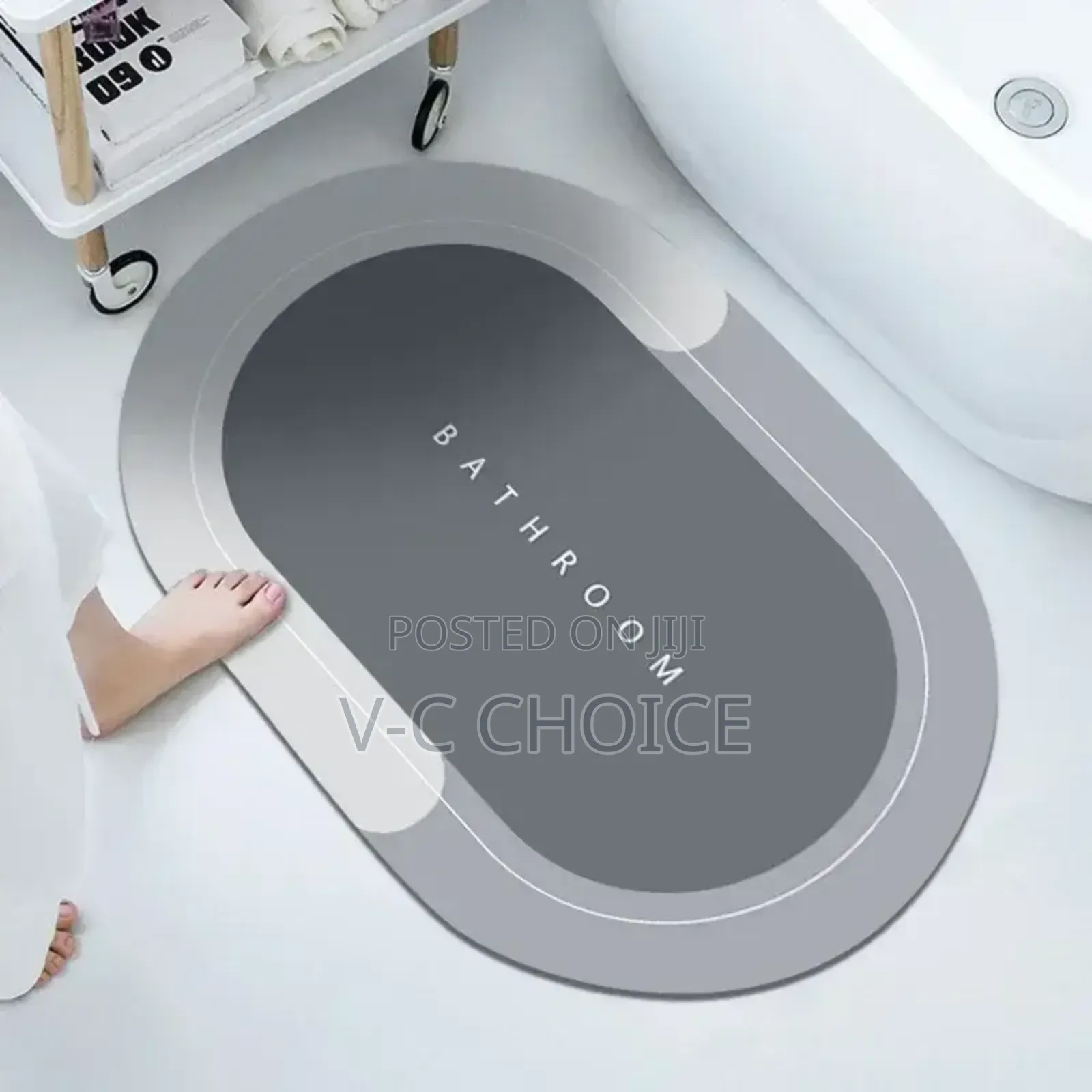 Absorbent Bath Mat Rubber Bathroom Rug Non-slip Entrance