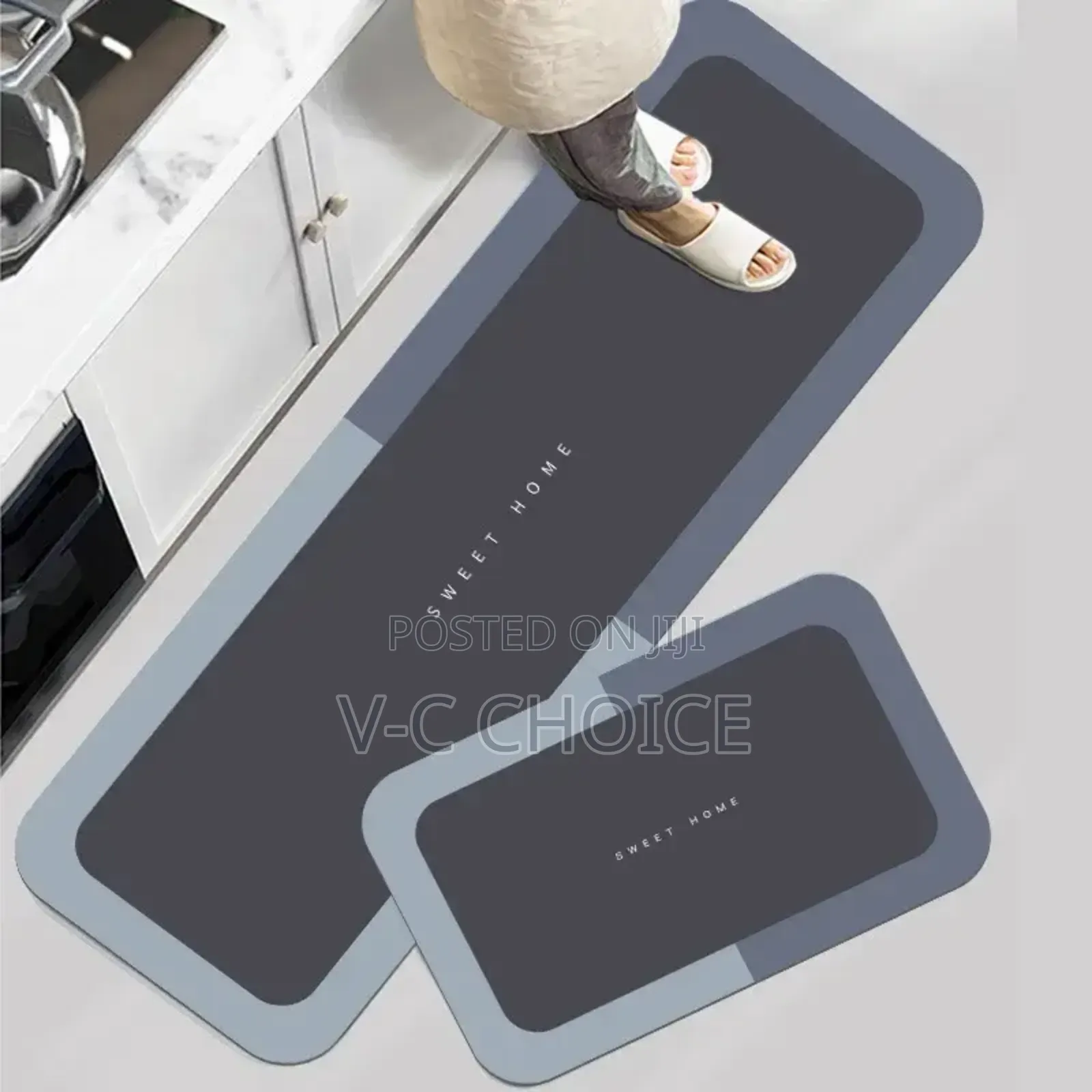 2pcs Kitchen Floor Mats Waterproof Non-slip Dirt-resistant