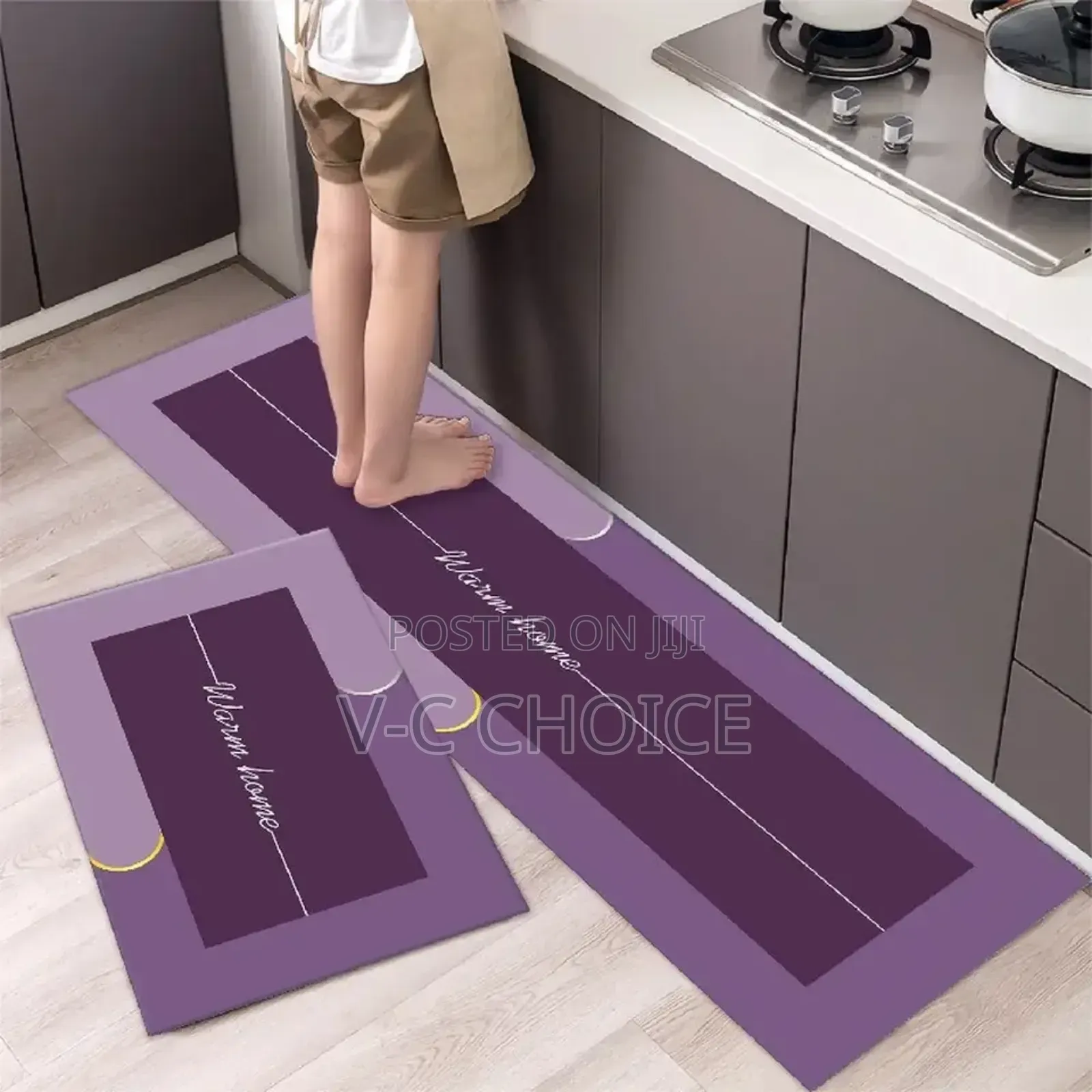 2pcs Kitchen Floor Mats Waterproof Non-slip Dirt-resistant