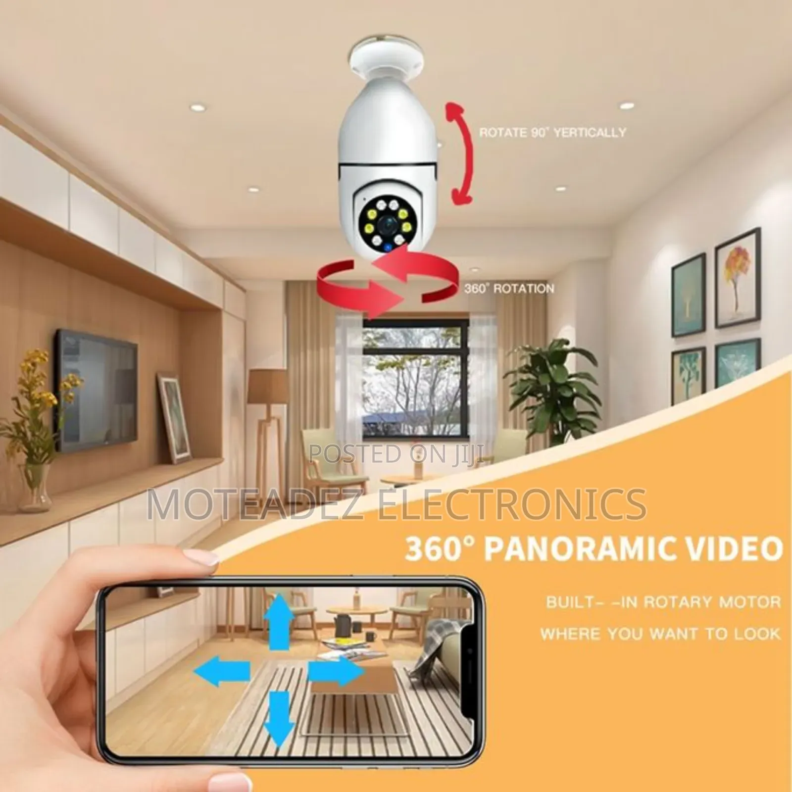 360° Rotatable E27 Light Bulb Wireless Wifi Security Camera