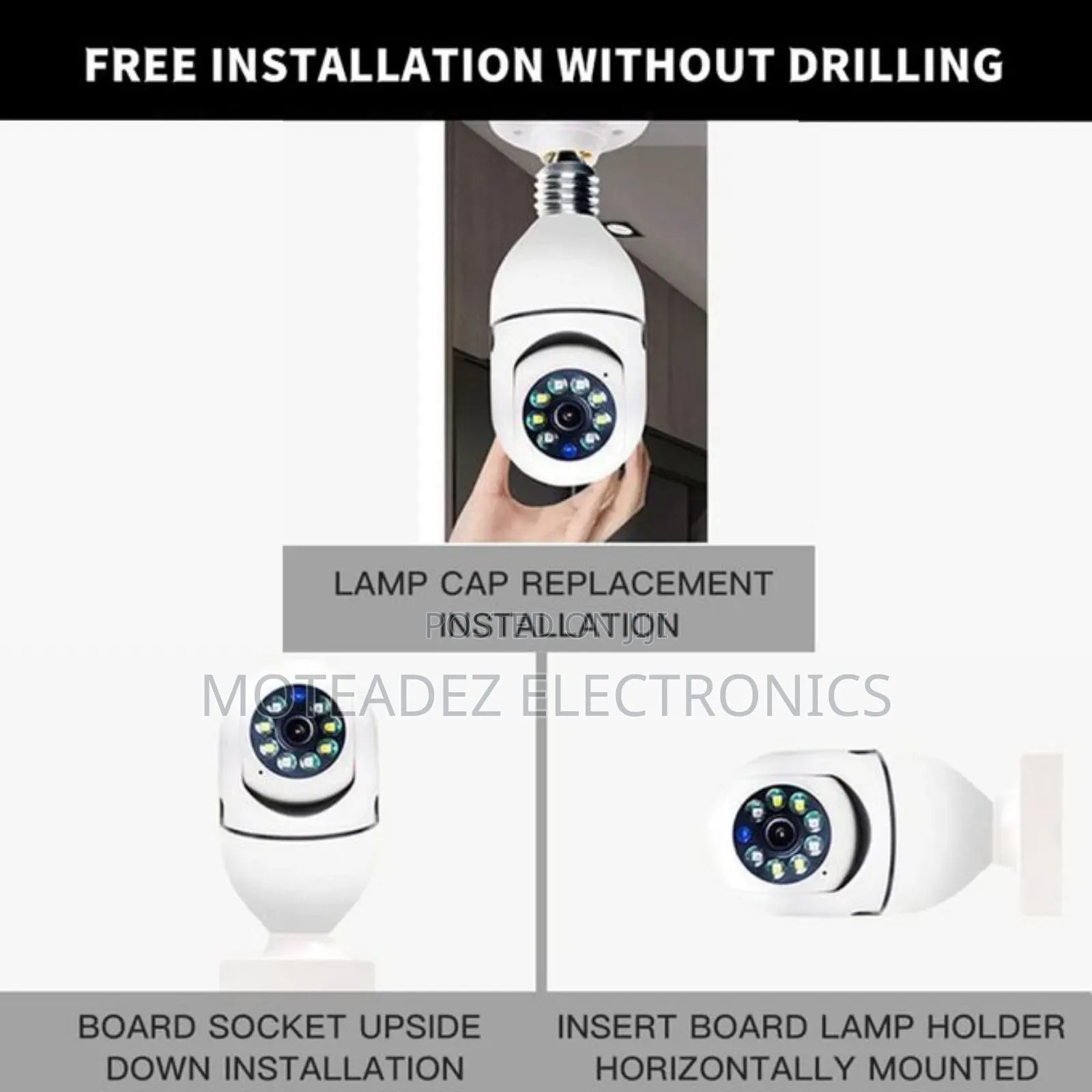 360° Rotatable E27 Light Bulb Wireless Wifi Security Camera