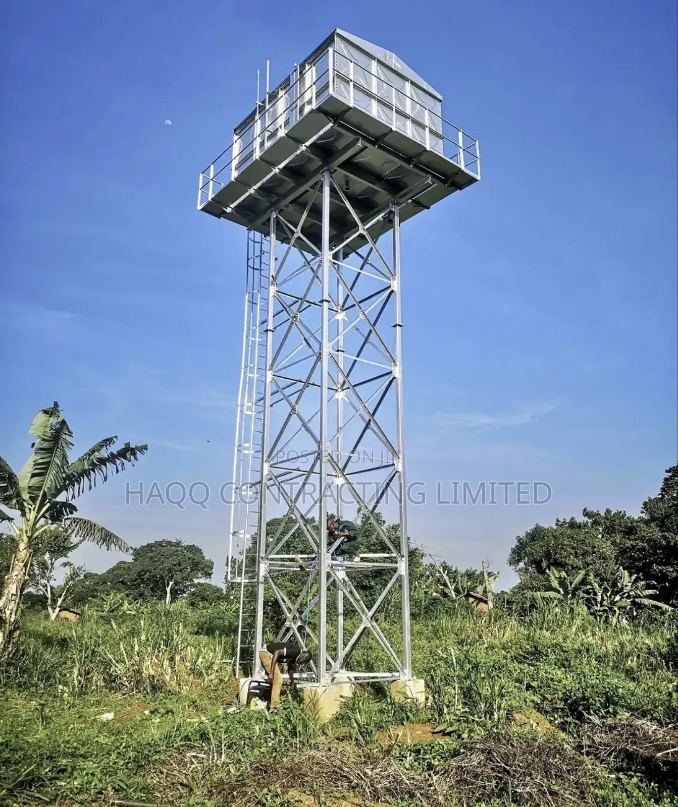 Pressed Steel 50,000 LTRS Water Tank With 12meters Stanchion