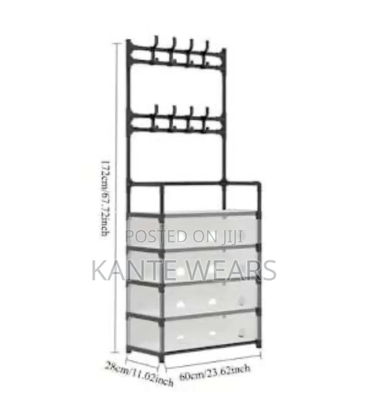 Cloth Hanger Rack and Shoe Rack - 5 Layers
