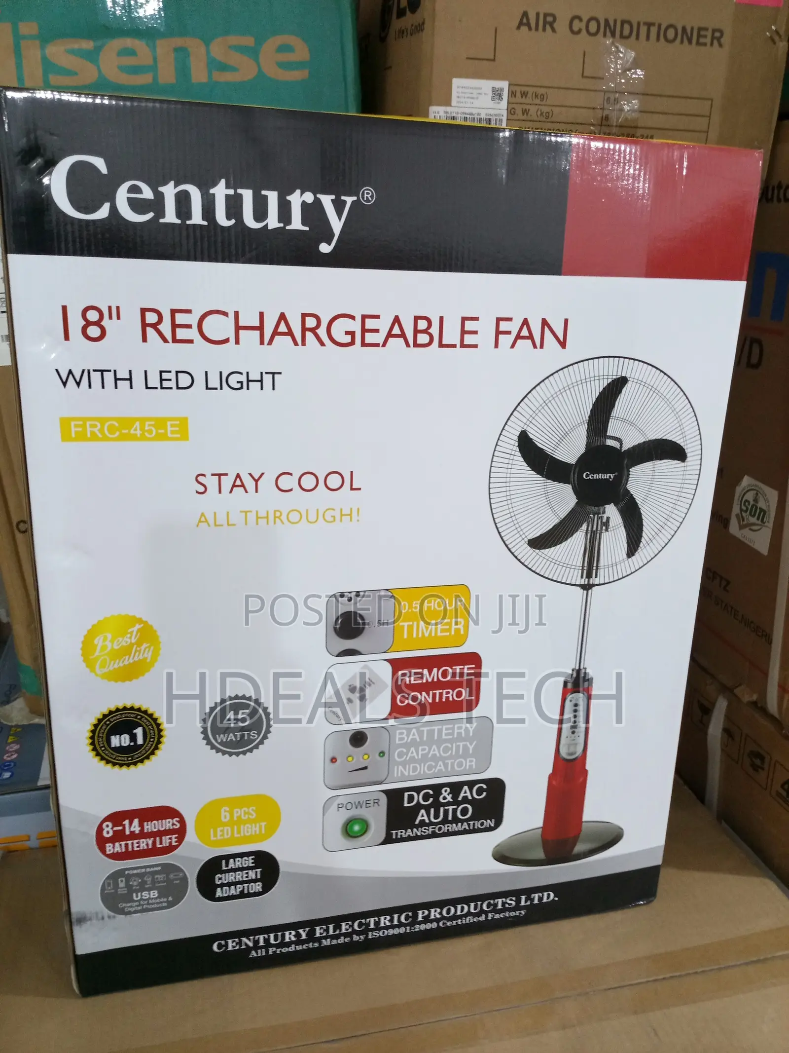 Century 18" Fan - Long-lasting Battery Led Light