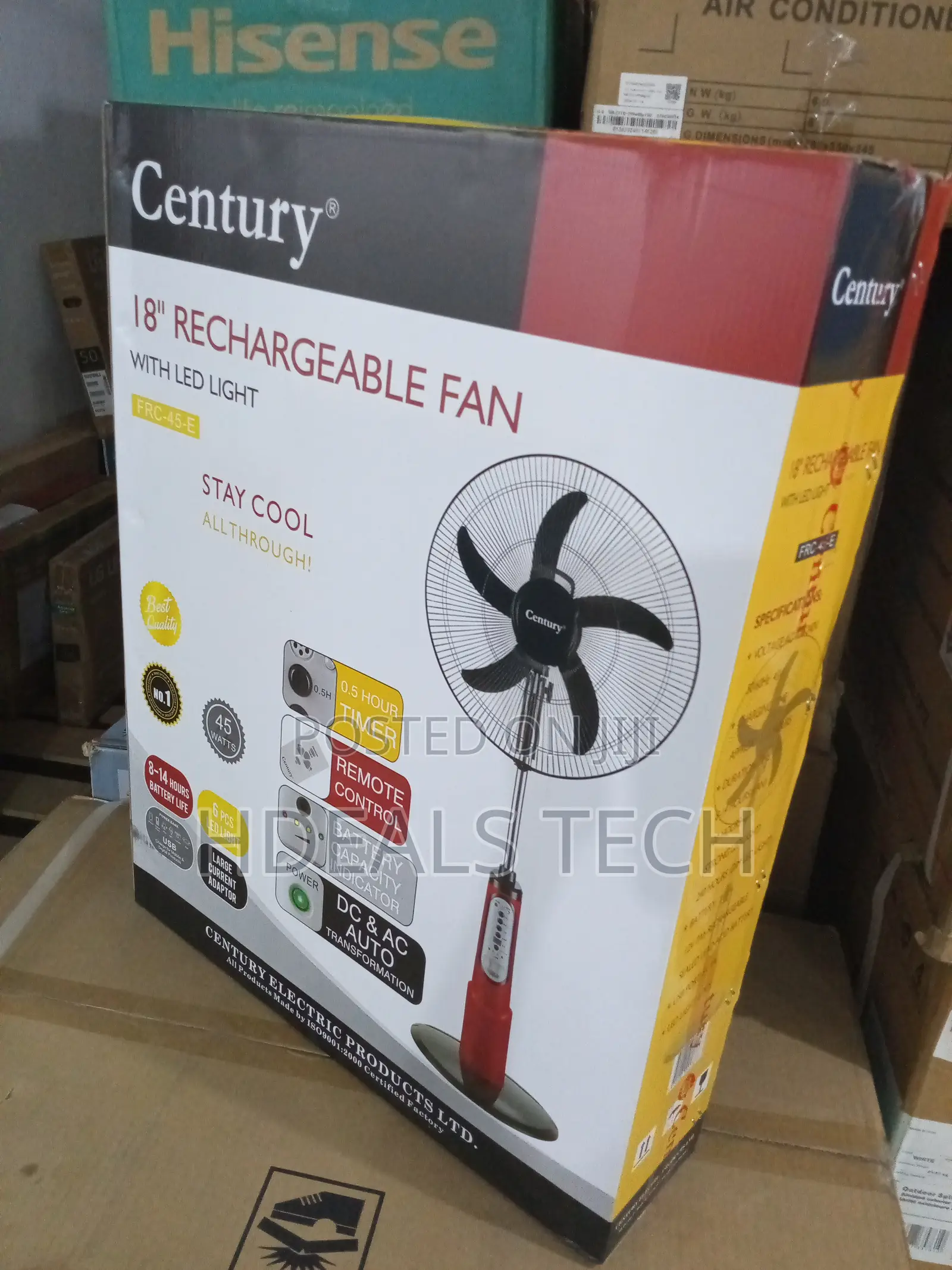 Century FRC-45-E - Led Light + Strong Airflow 18" Fan