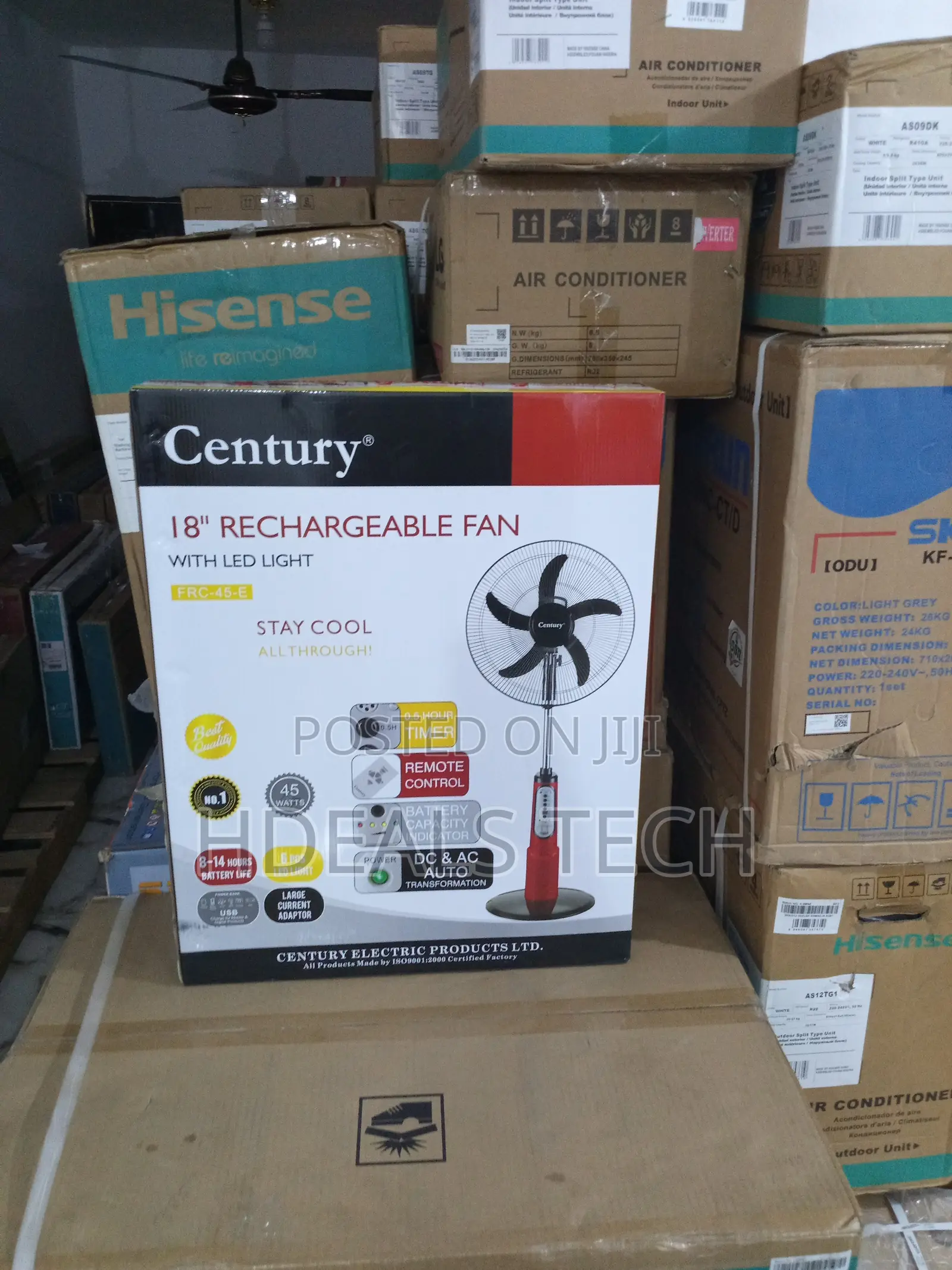 Century FRC-45-E Led Rechargeable Fan - Large Portable