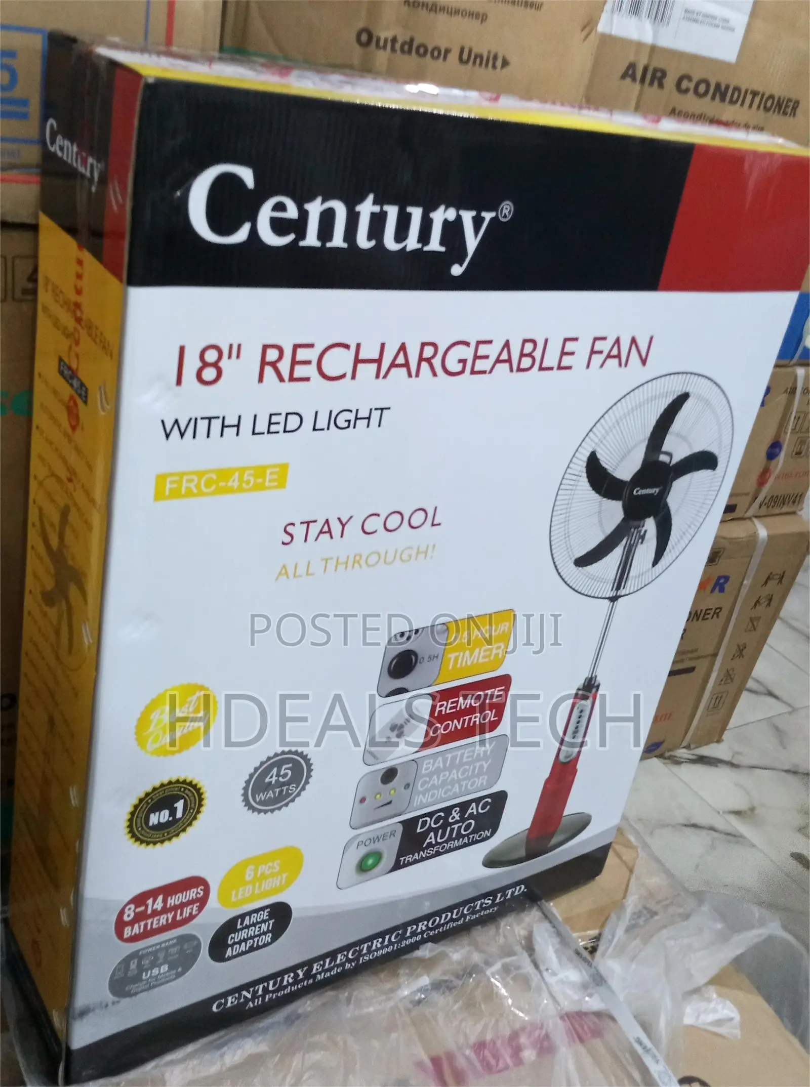 Century Frc-45-e Portable Fan - 18" With Built-in Led
