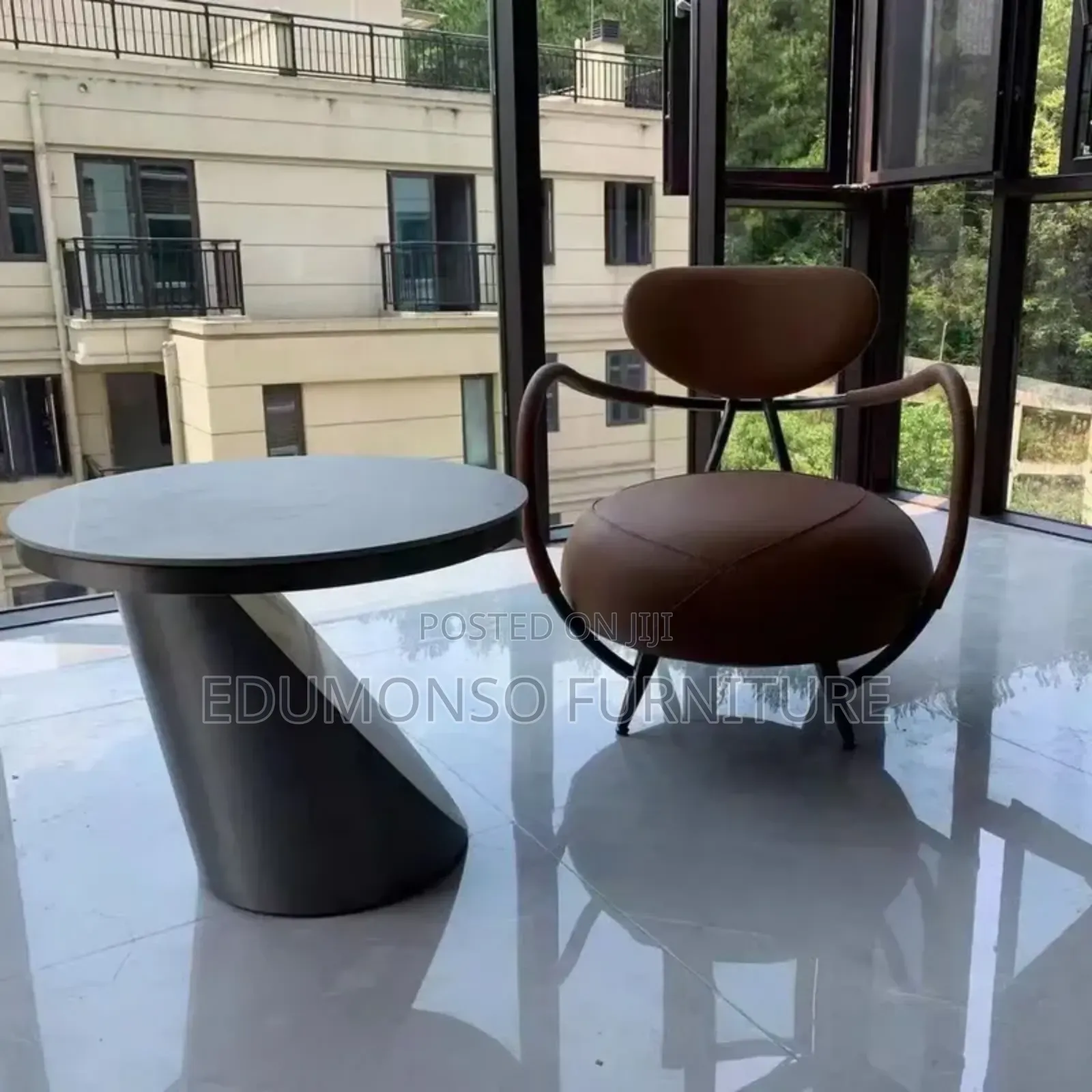 Italian Minimalist Leather Leisure Chair