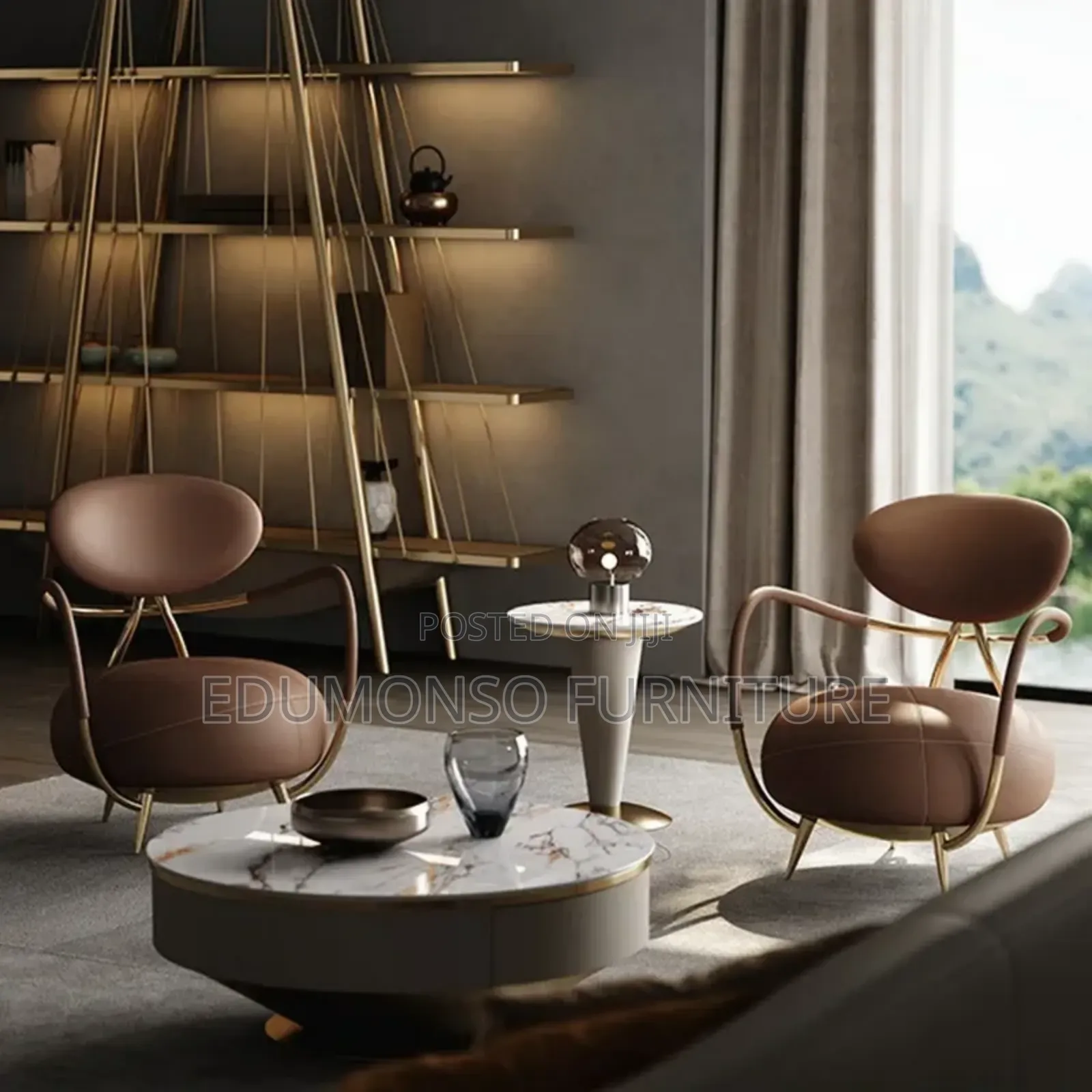 Italian Minimalist Leather Leisure Chair