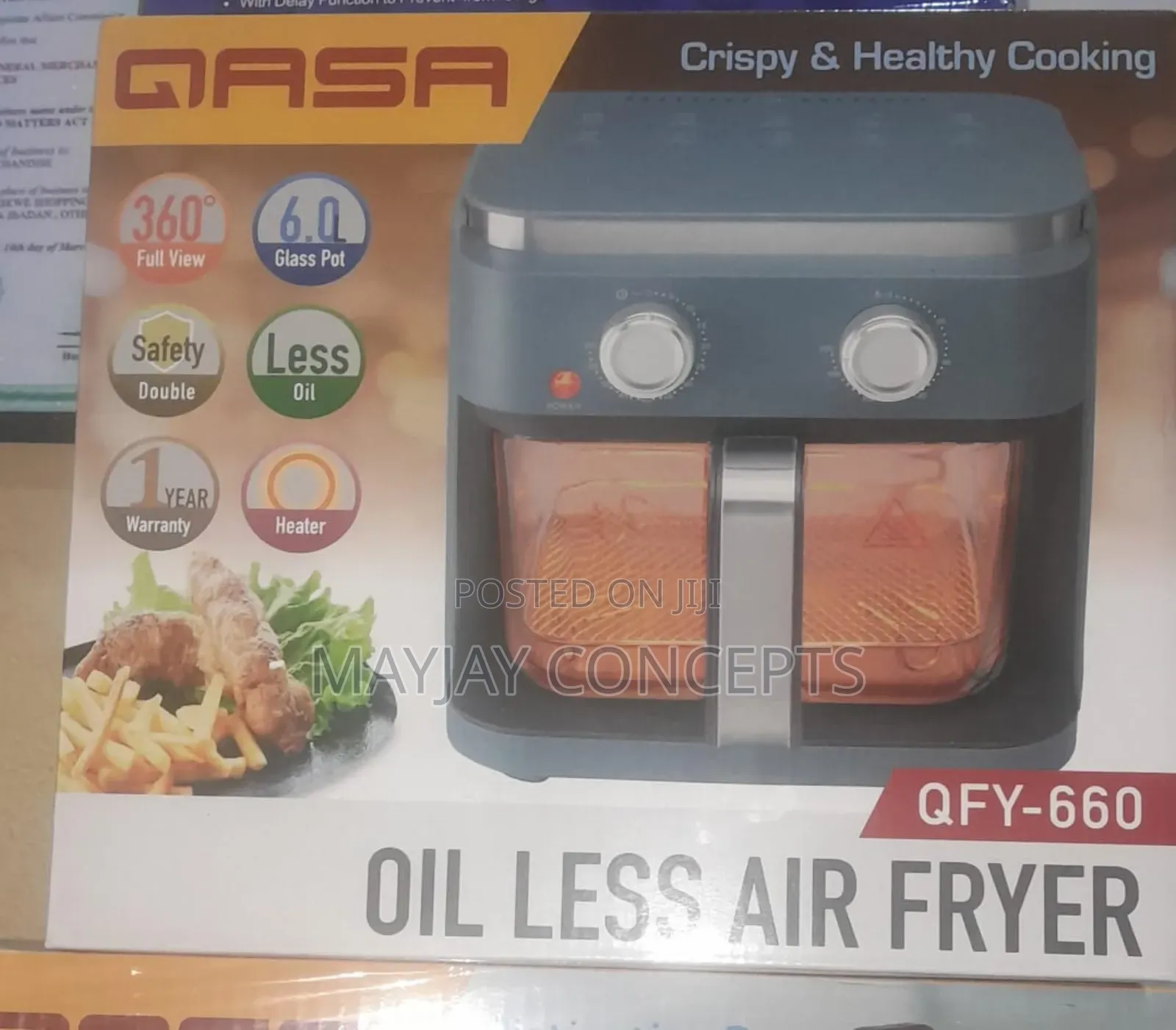 Qasa 6l Airfryer With Glass Pot. Qfy-660