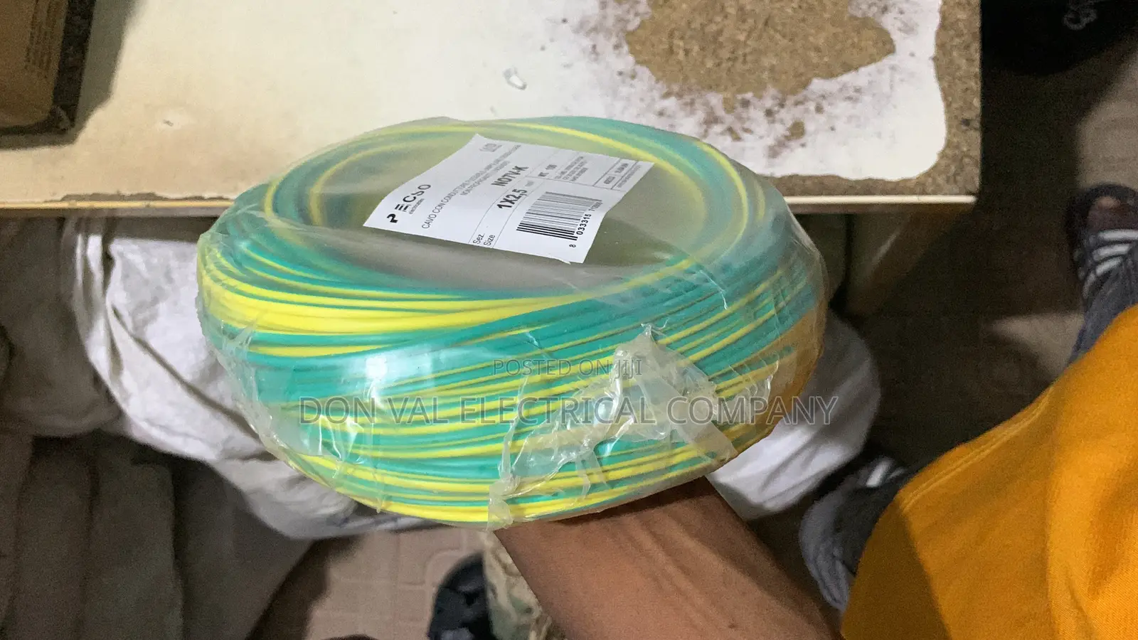 2.5mmx1 Earth Cable Green and Yellow