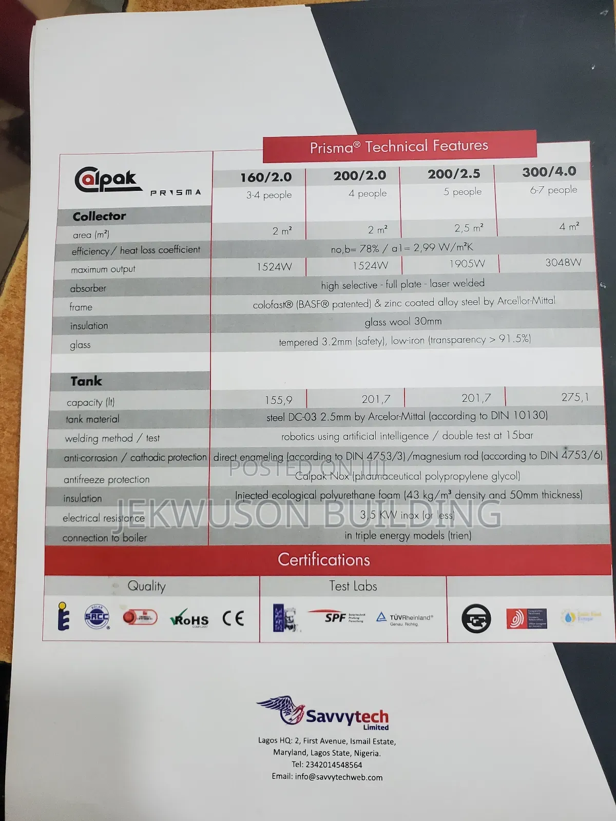 200liters Solar Water Heater Calpak
