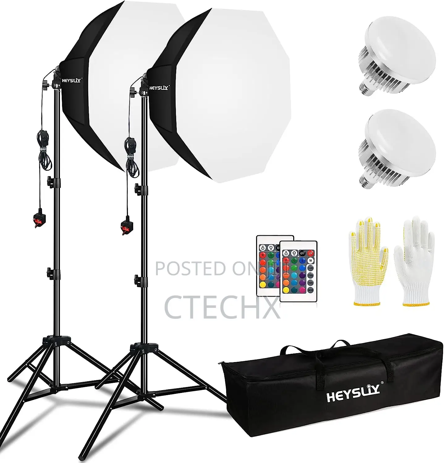 Octagonal Softbox Photography RGB Lighting Kit 2x26''/65cm
