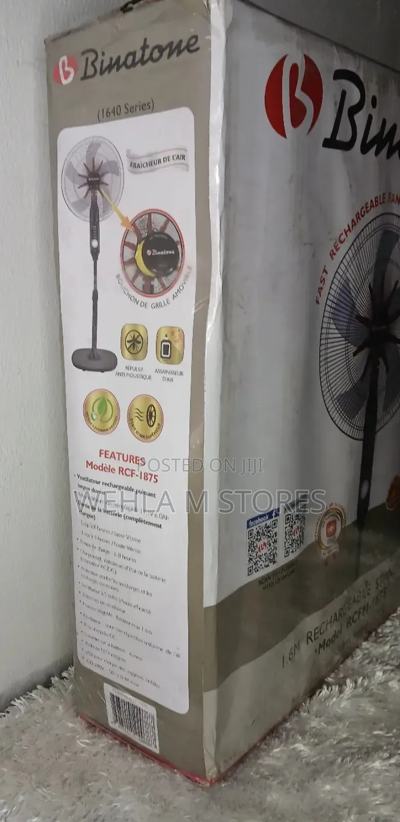 Binatone Rechargeable Fan - RCFM-1875