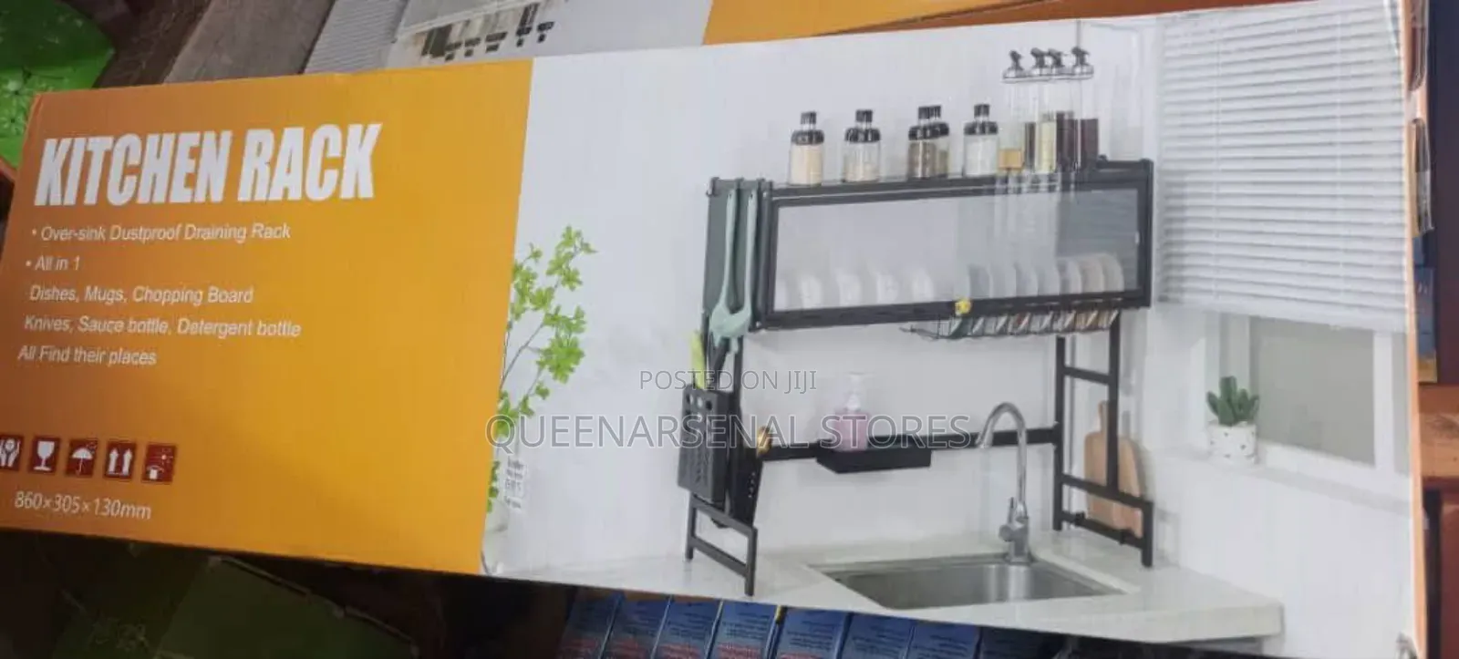 Over the Sink Plate Rack With Cover -- 85cm