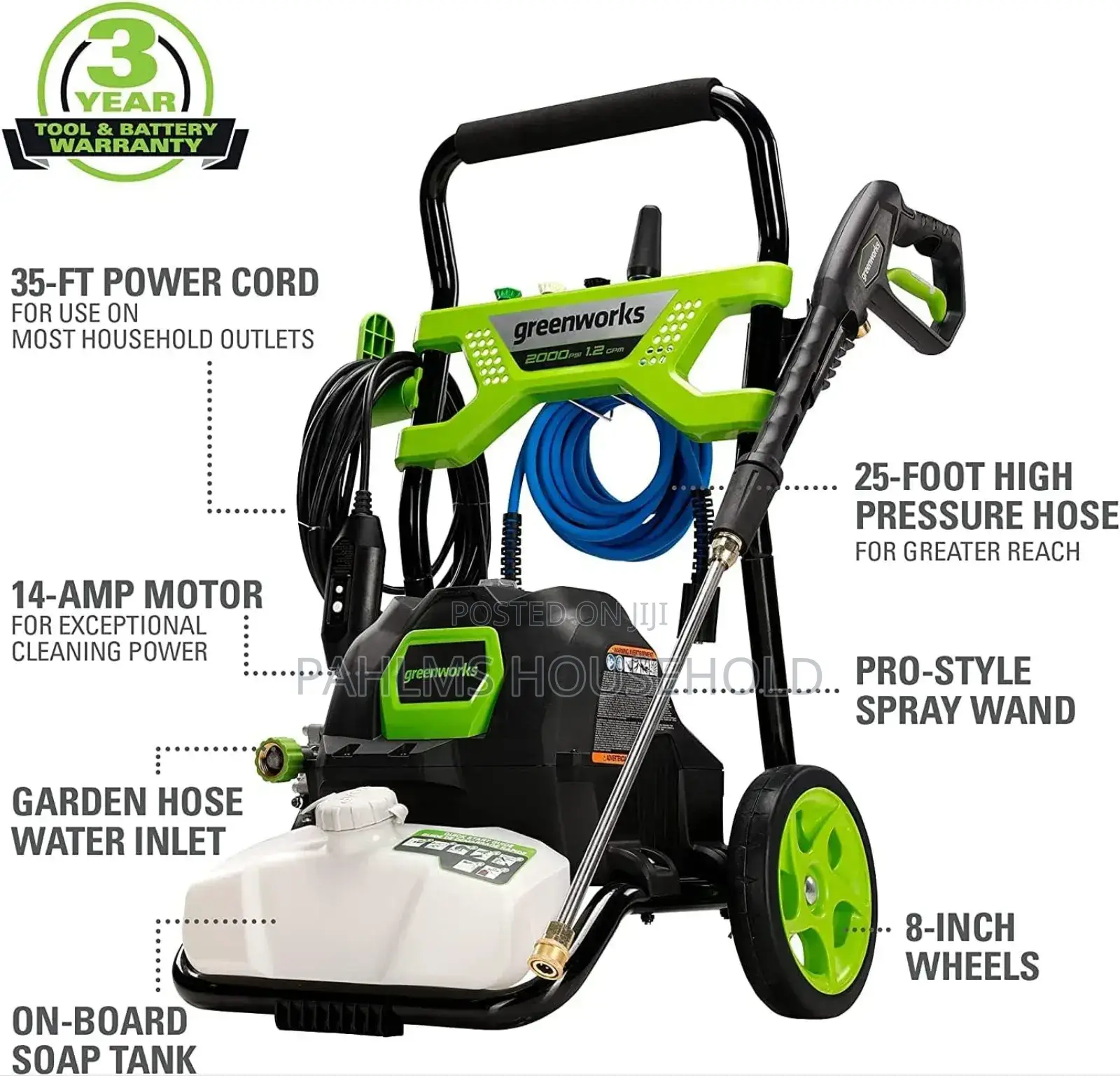 Greenworks Electric Pressure Washer (American Standard)