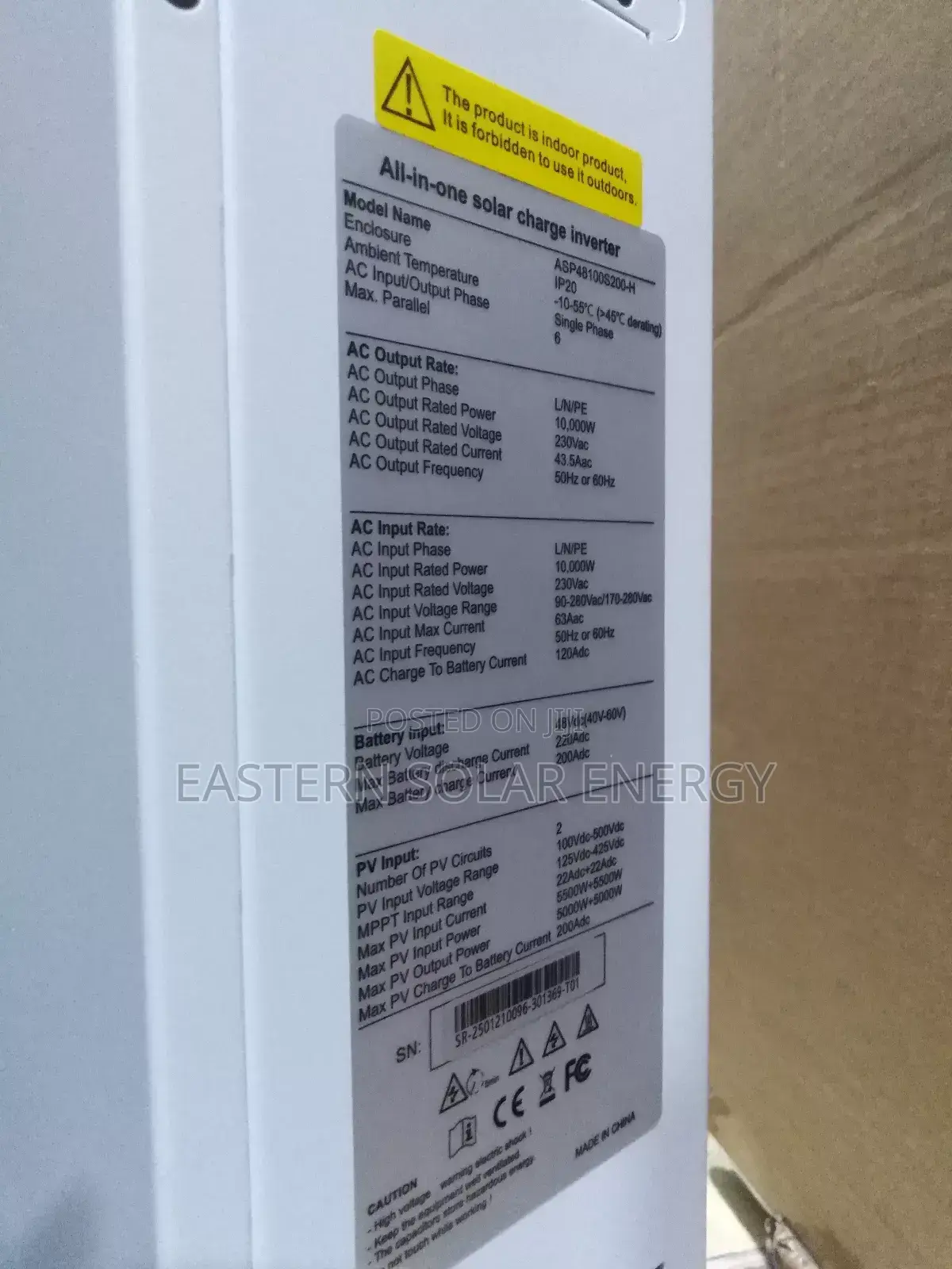 Srne Hybrid Inverter 10kva 48v, With Full Wifi Kits
