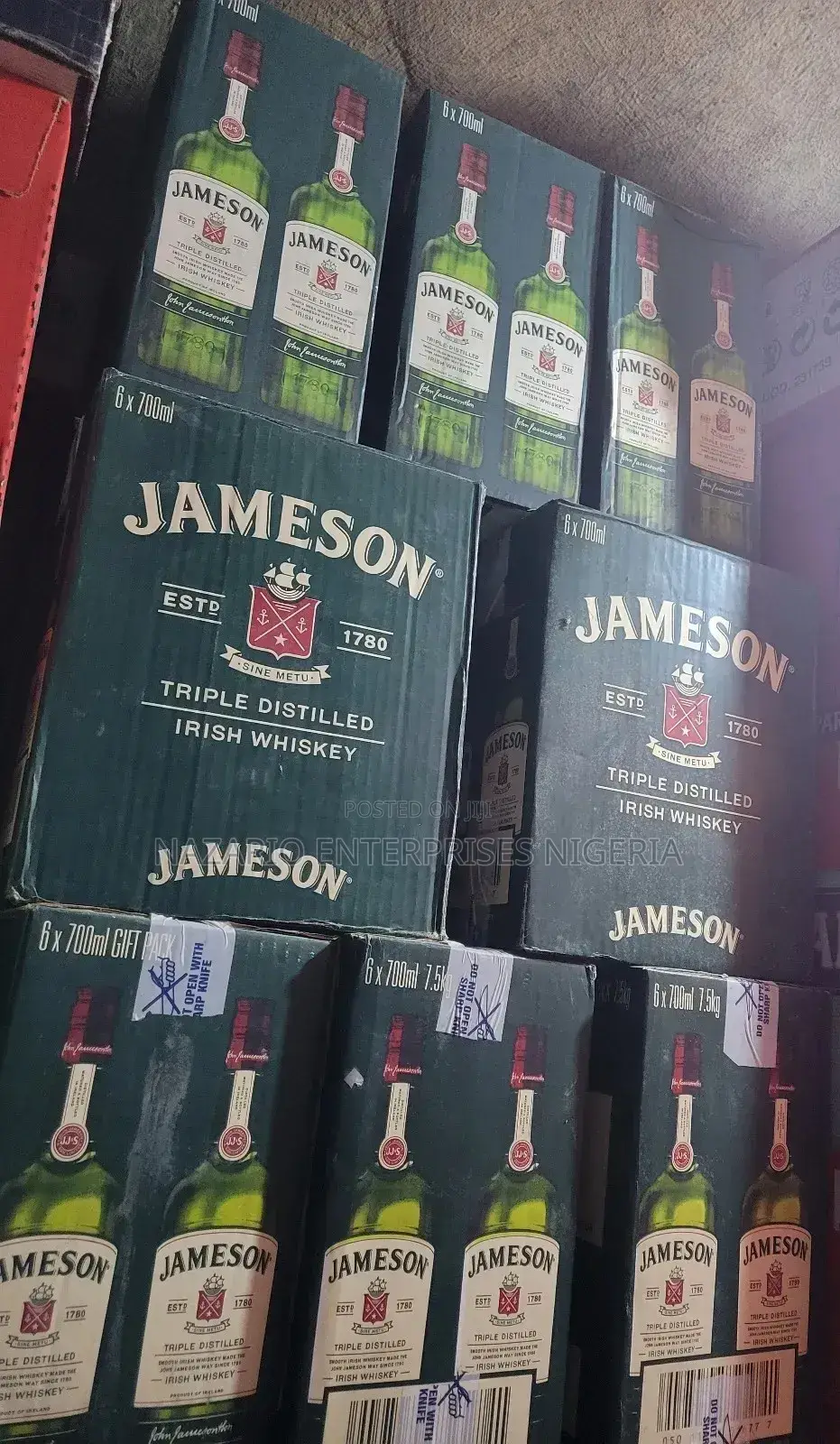 Jameson Irish Whiskey – 700ml By 12 Bottles