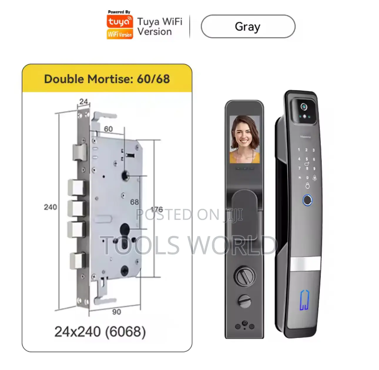 Smart Door Lock – Face Id Fingerprint Eye Scanner Tuya Wifi