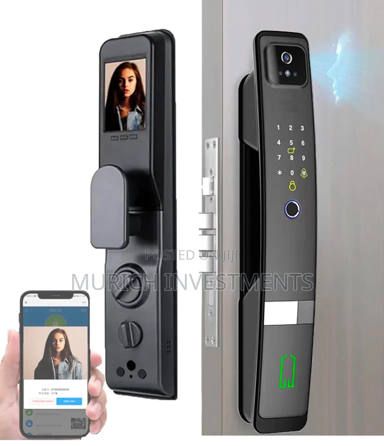 Smart Door Lock, 3d Face + Fingerprint Recognition, 6 Ways