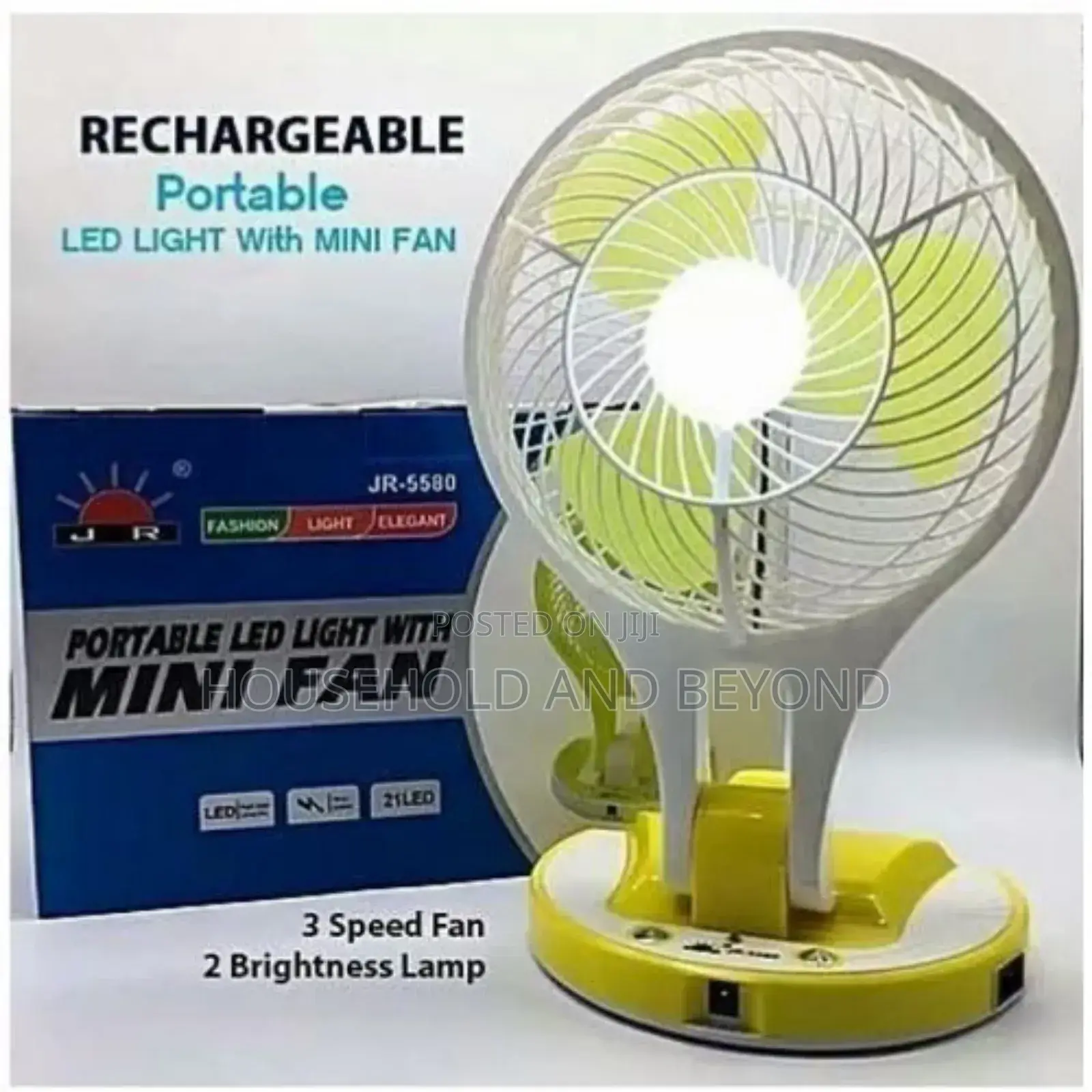 Jr Rechargeable Portable Mini Fann With Led Light