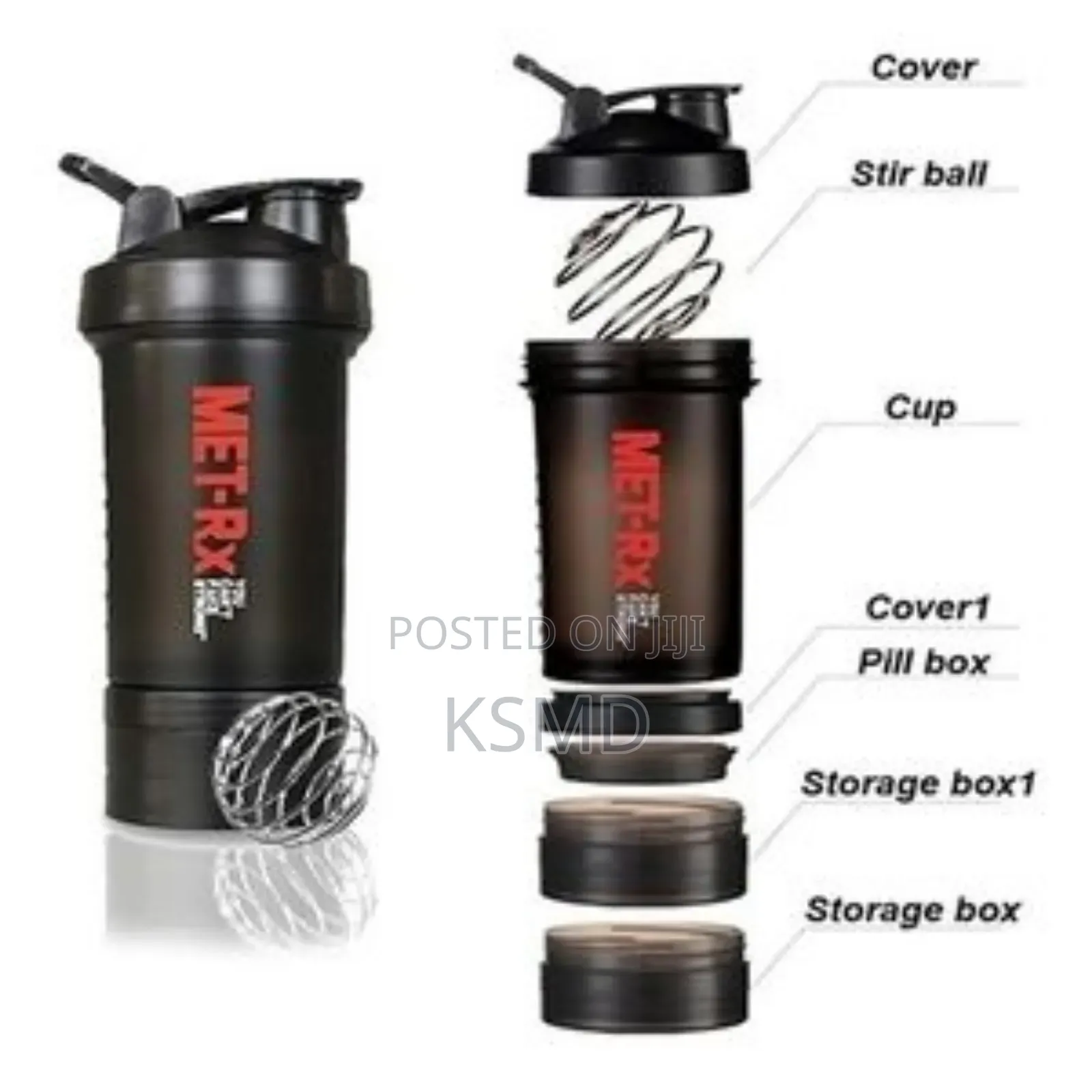 Protein Shaker - 500ml Sports Workout Plastic Drink Cup