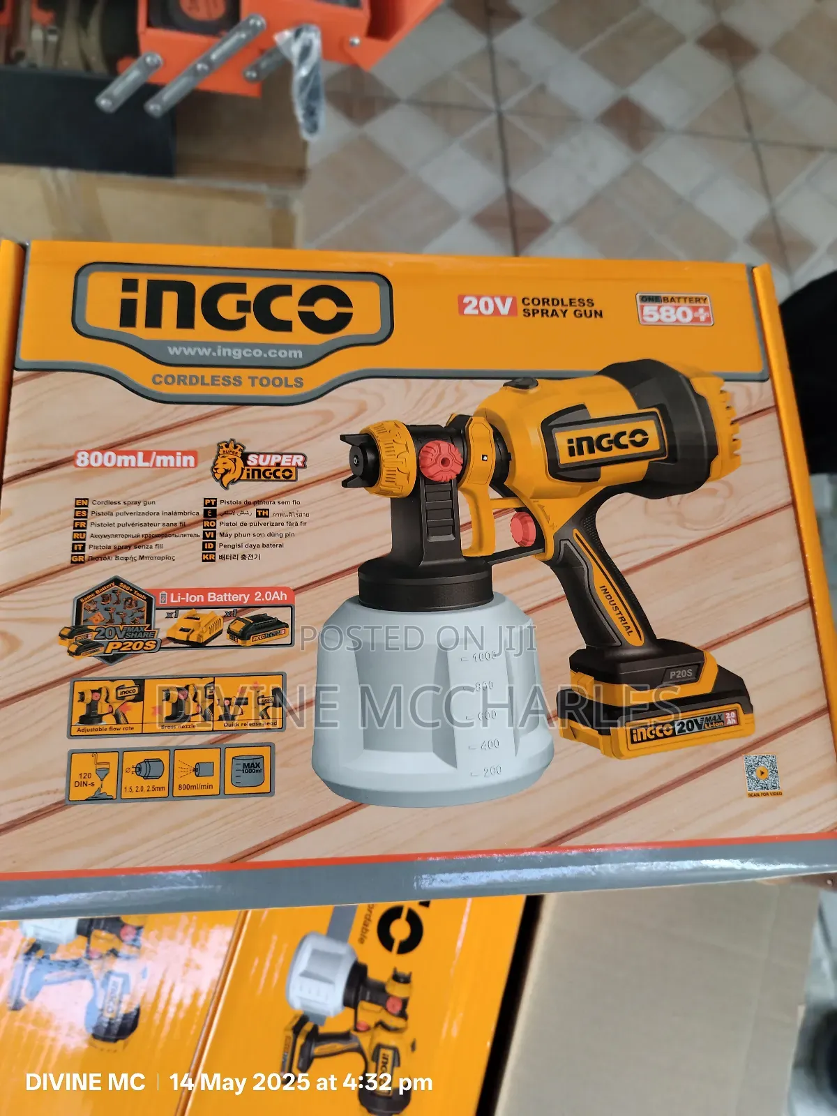 Ingco Ingco Lithium Ion Spray Gun 20v Csgli20406