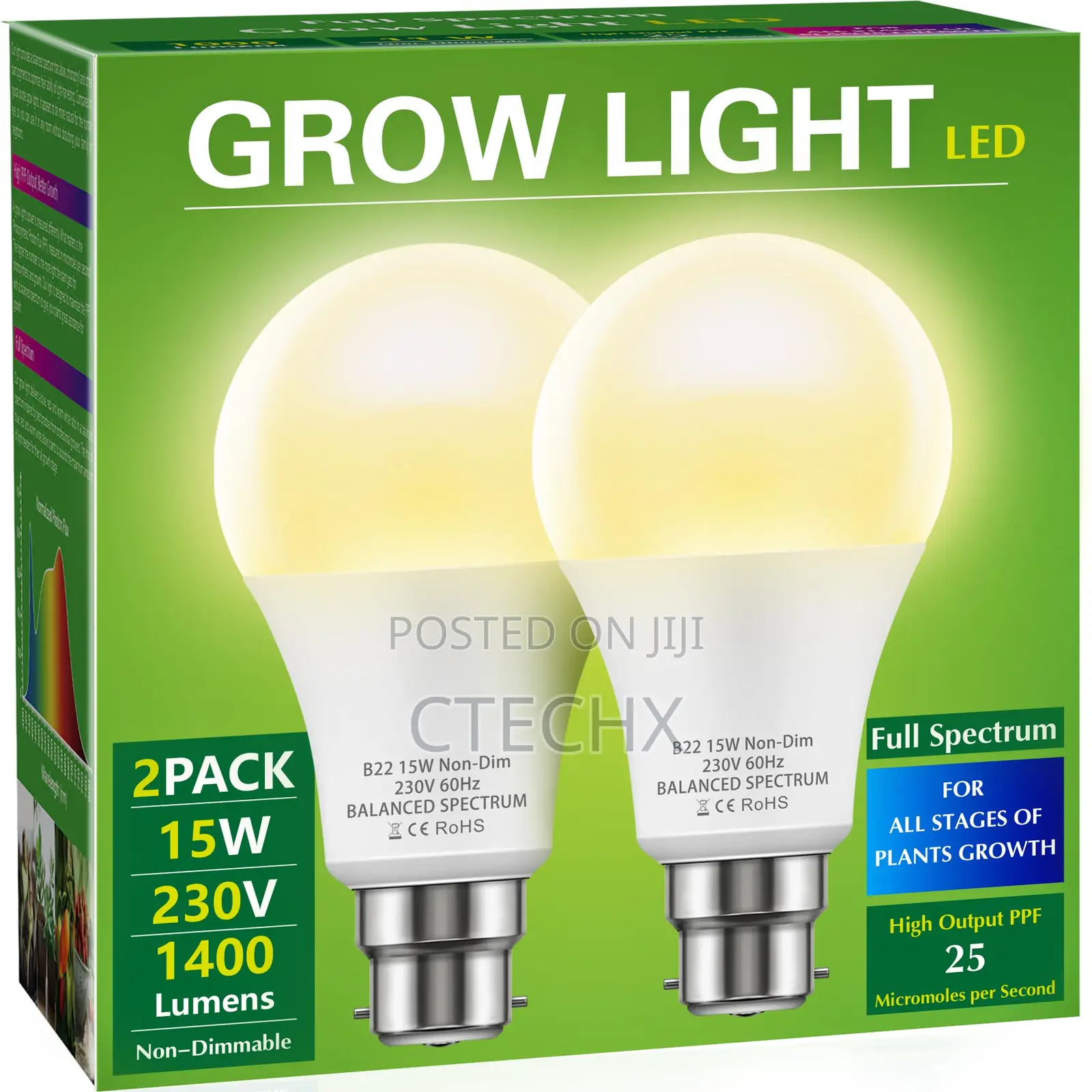 Led Grow Light for Indoor Plants. Full Spectrum.A19. 2pack