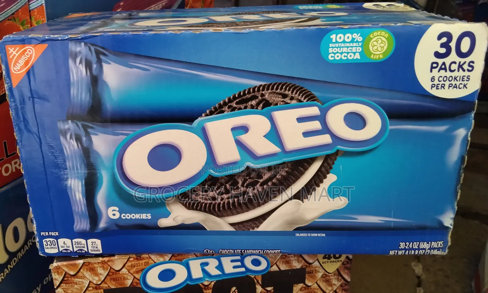 Oreo, 30 Packs, 6 Cookies Per Pack × 68g