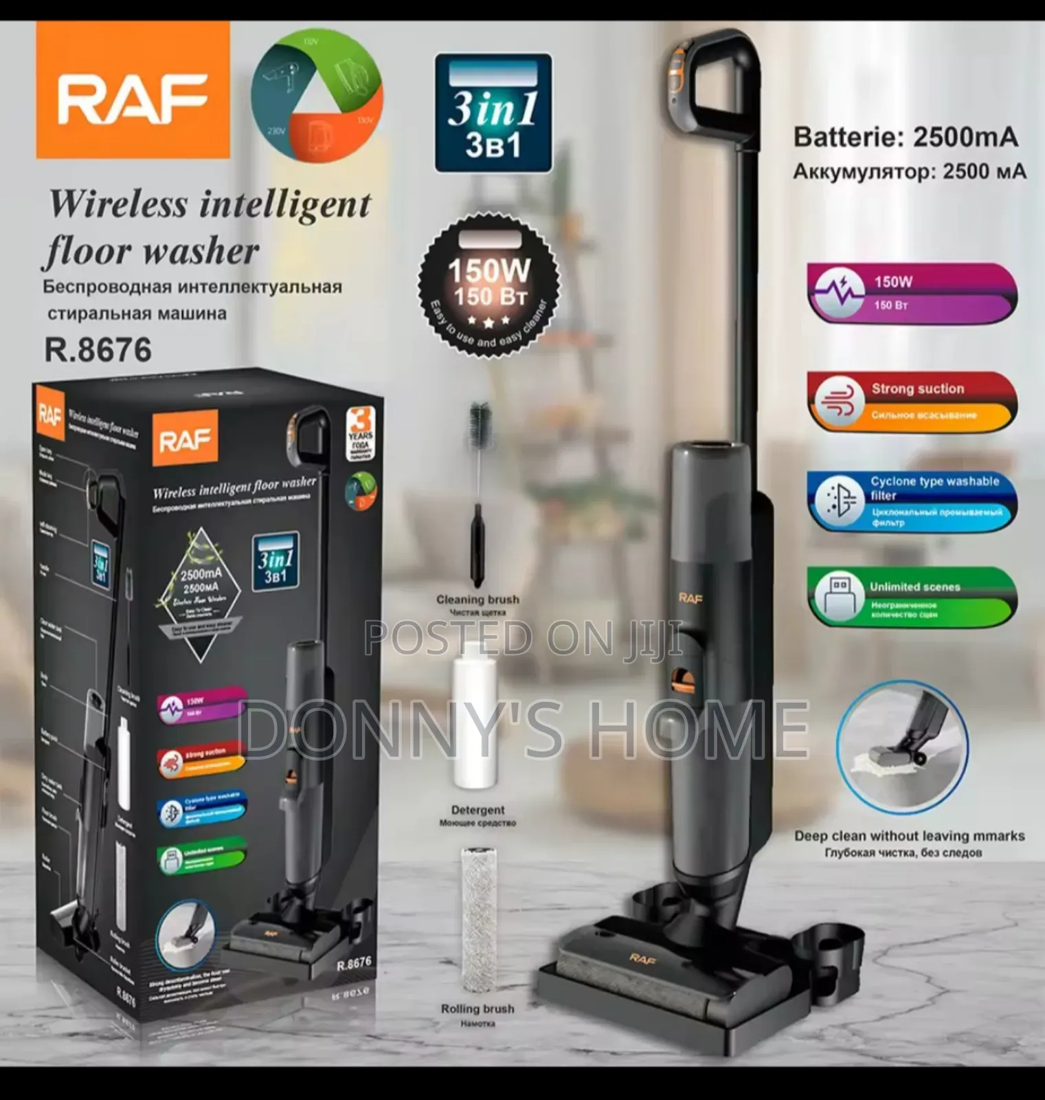 Raf Wireless Intelligent Vacuum Floor Washer R.8676