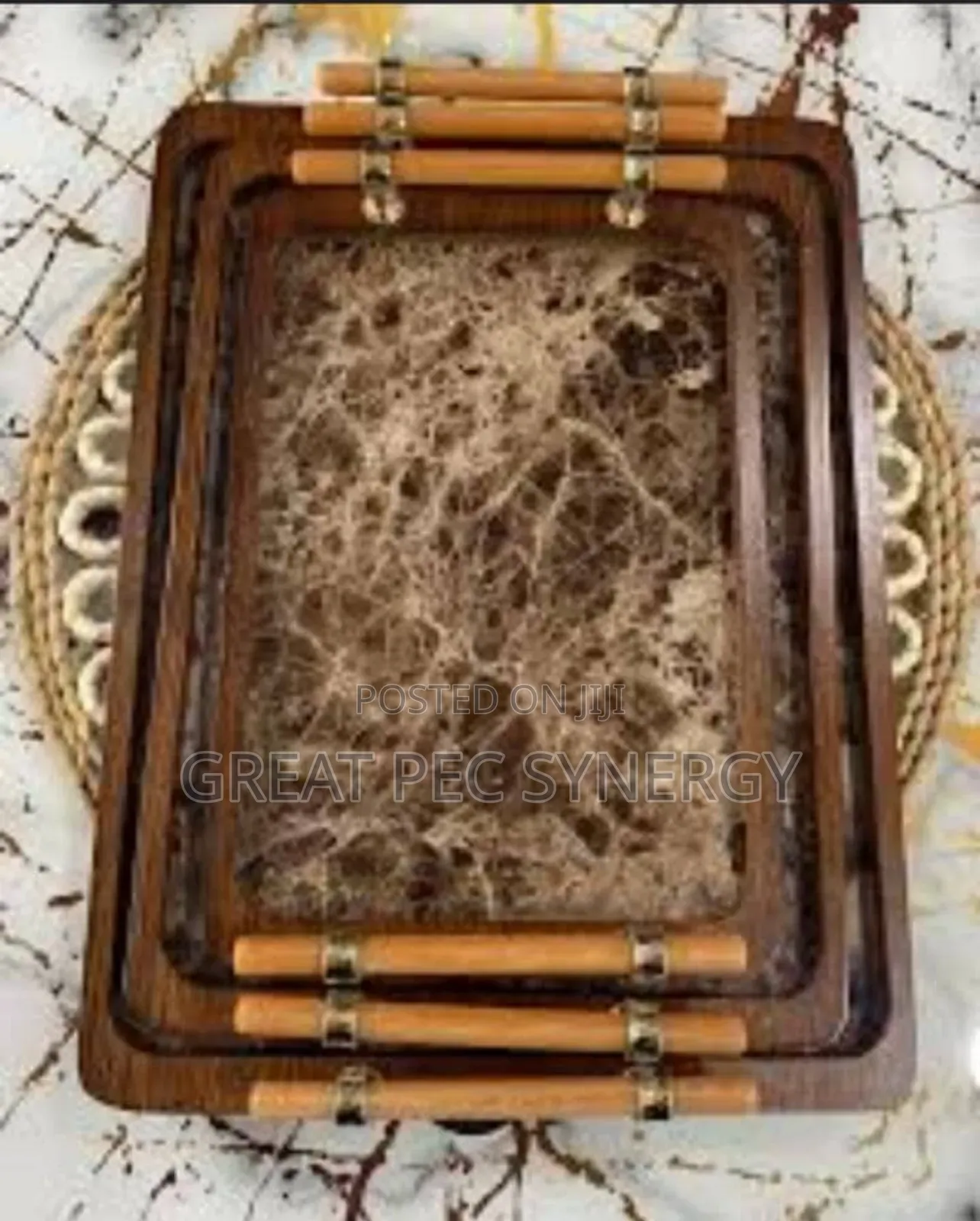 Bamboo 3 Set Serving Tray