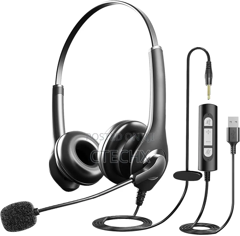 Usb Headset With Mic With 3.5mm Jack Noise Cancelling Mic