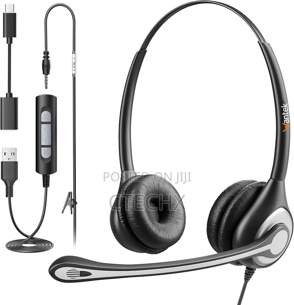 Usb Headset With Mic With 3.5mm Jack Noise Cancelling Mic