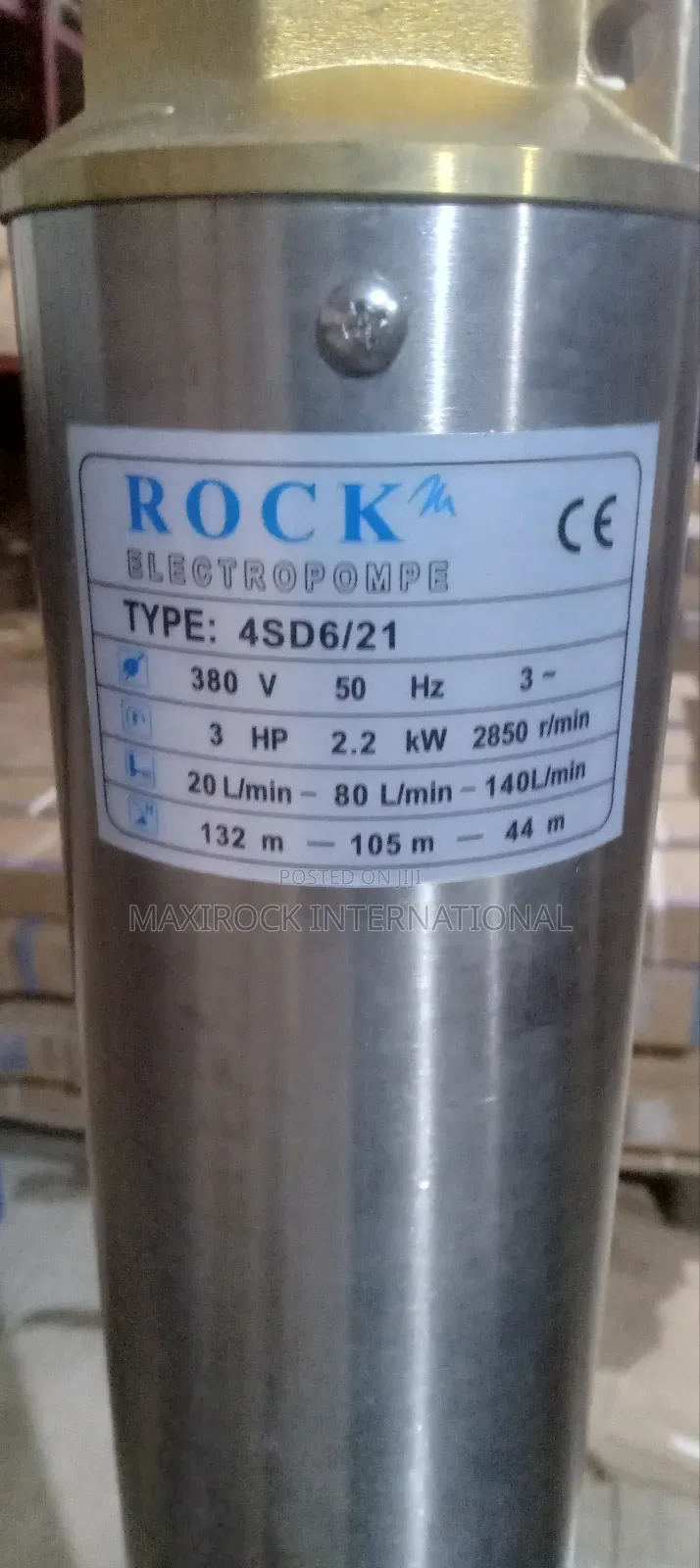 3hp 3phase 380v Rock Submersible Electric Pump Italian Technology